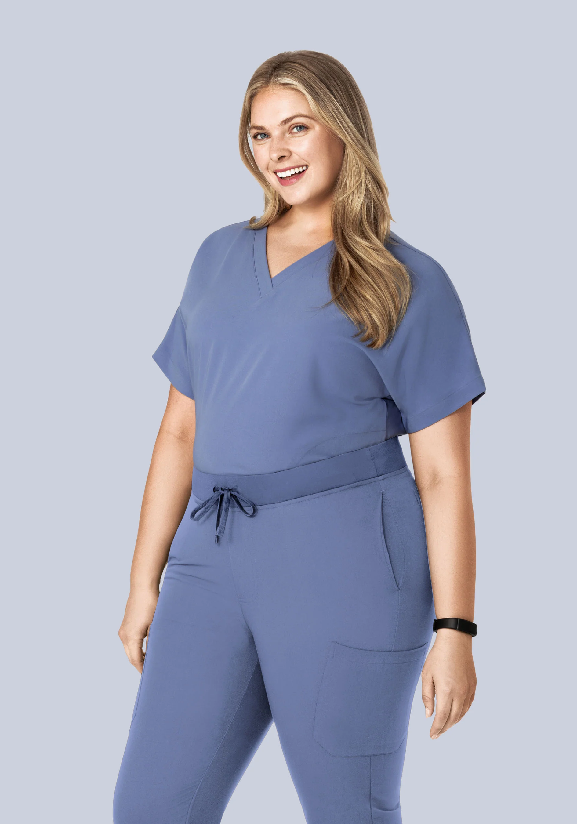 Oversized V Neck Top Periwinkle - Image 9