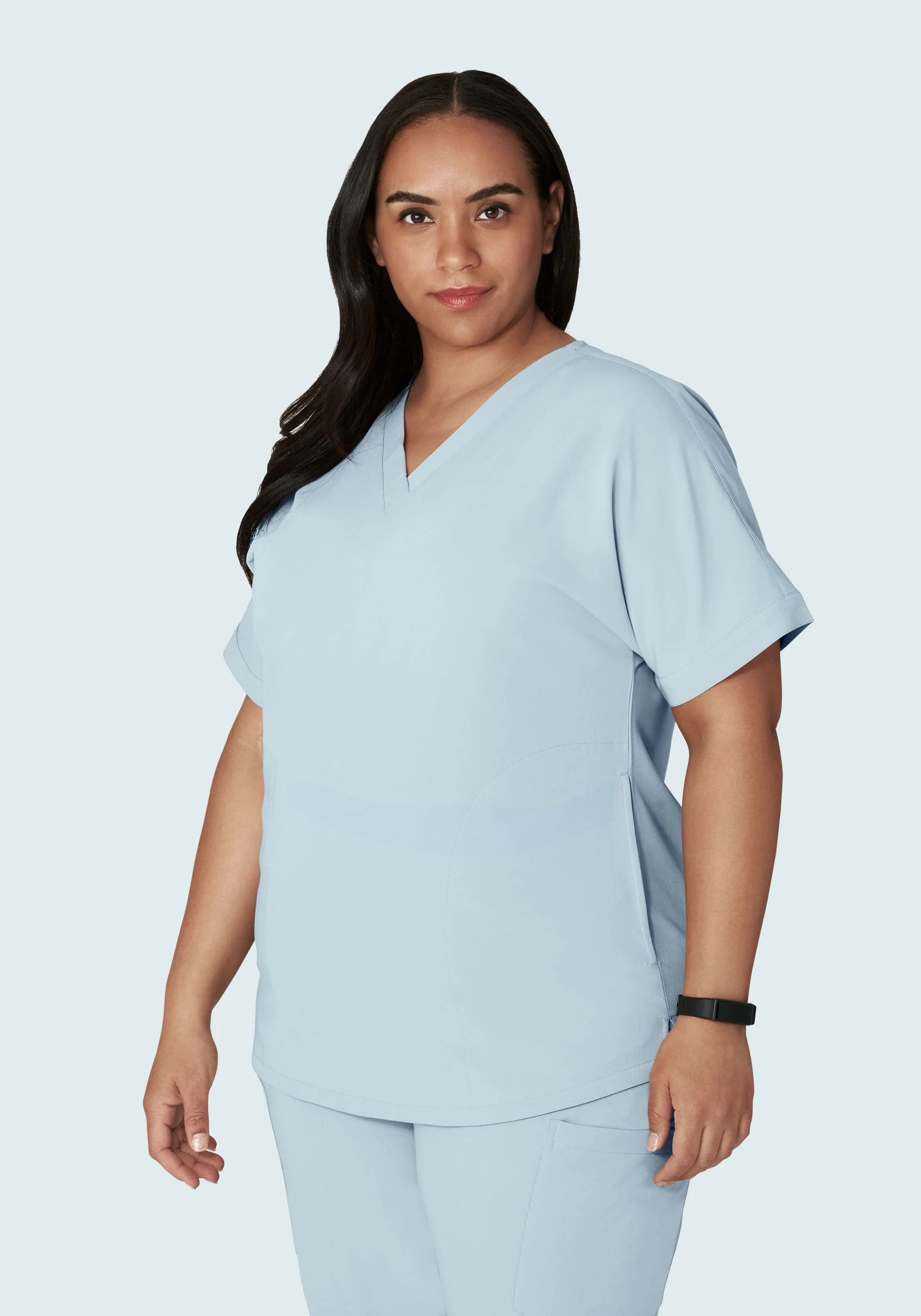 Oversized V Neck Top Powder Blue - Image 10