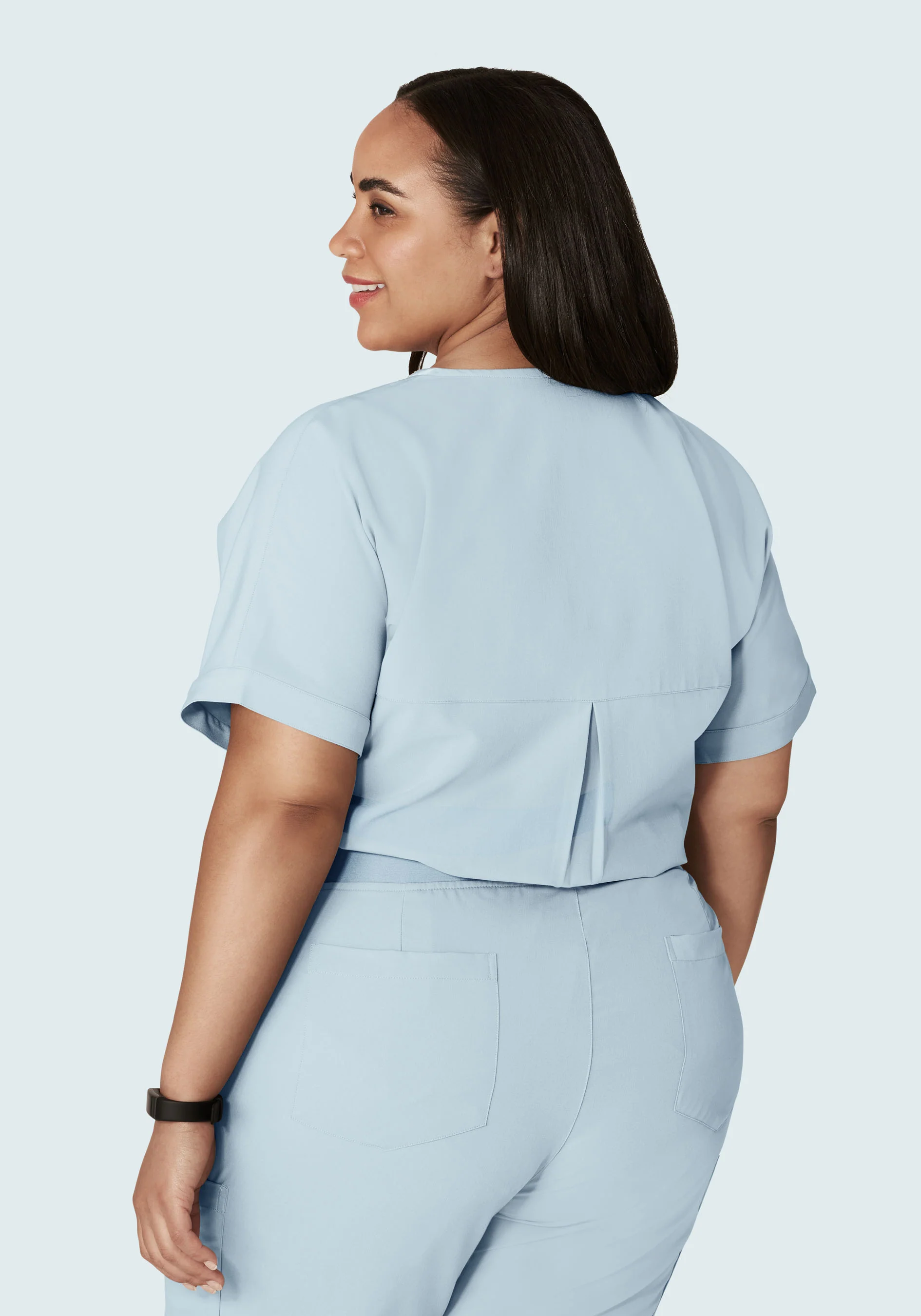 Oversized V Neck Top Powder Blue - Image 11