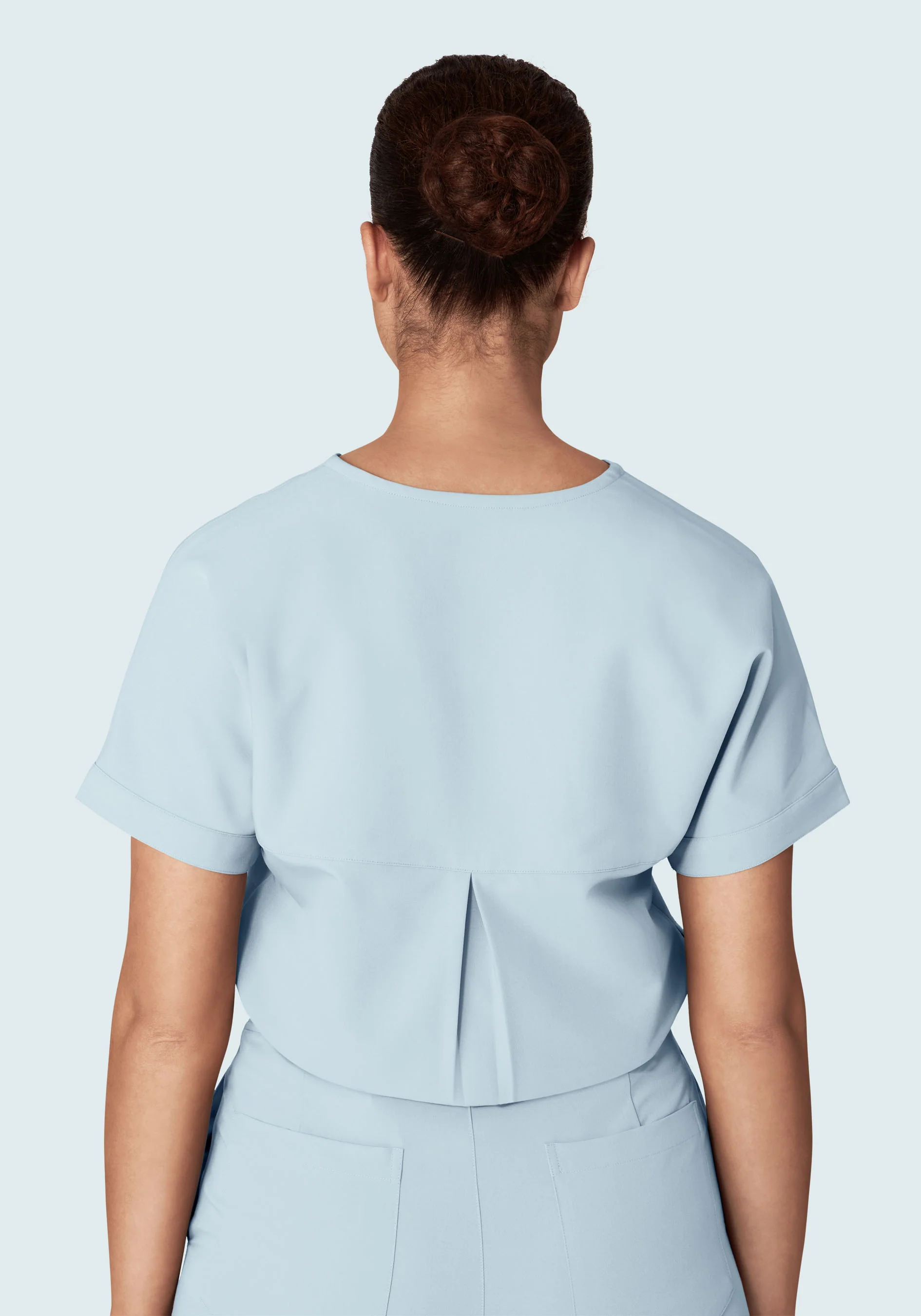 Oversized V Neck Top Powder Blue - Image 4