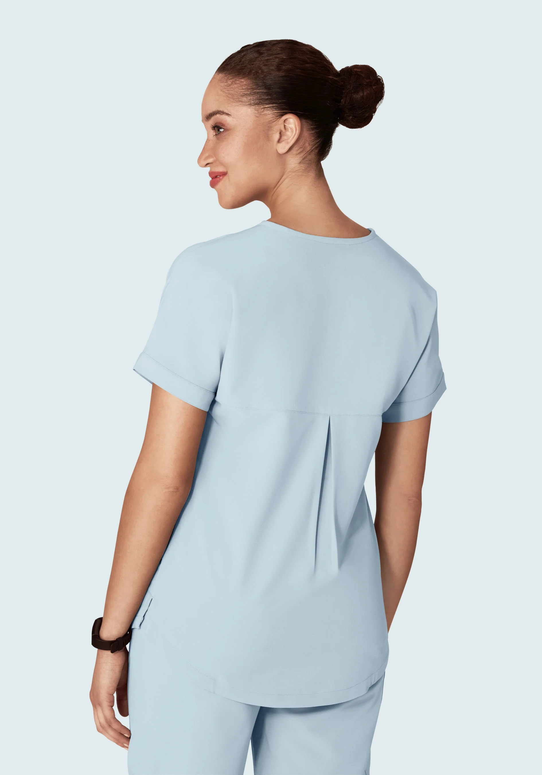 Oversized V Neck Top Powder Blue - Image 5