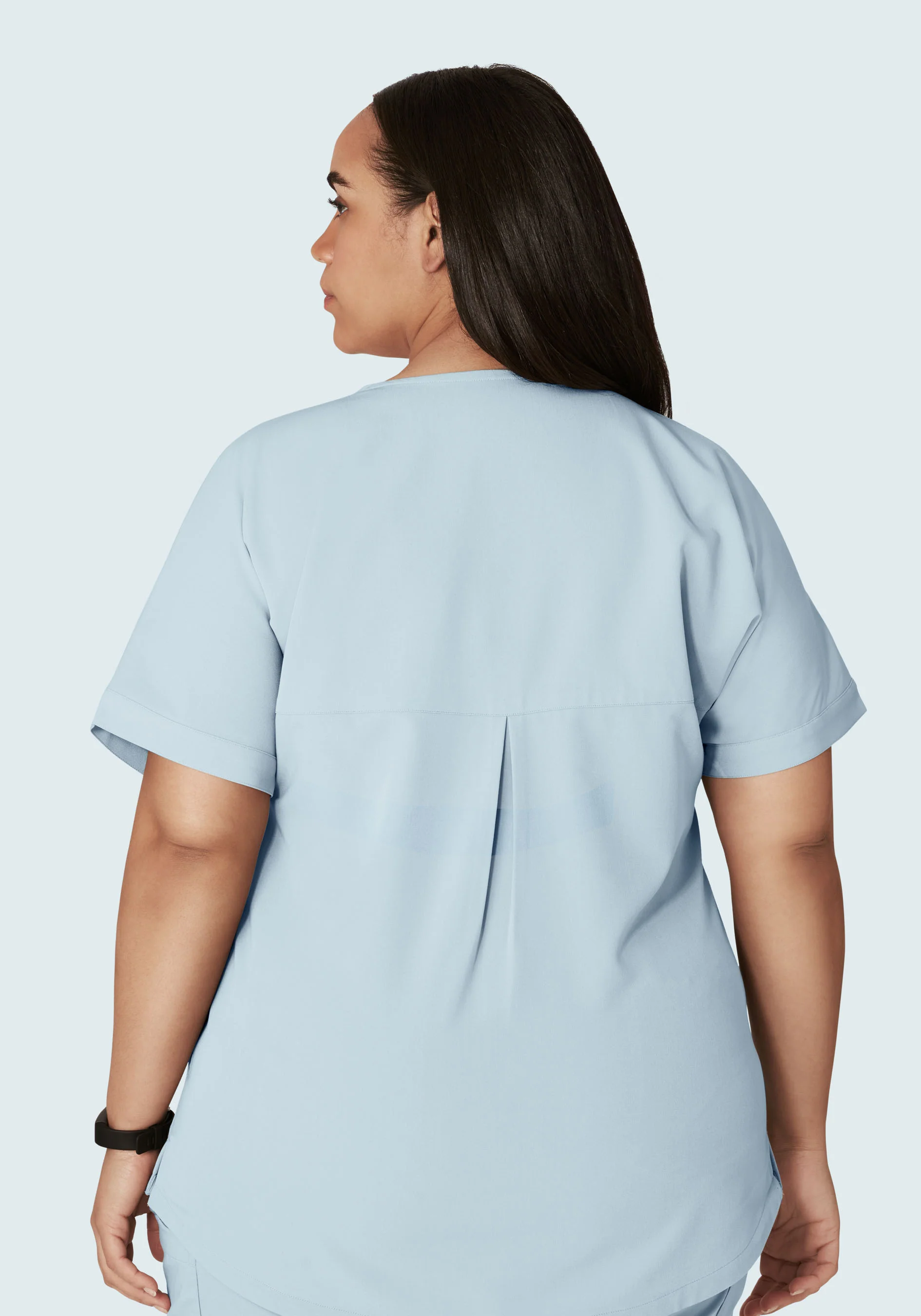 Oversized V Neck Top Powder Blue - Image 6