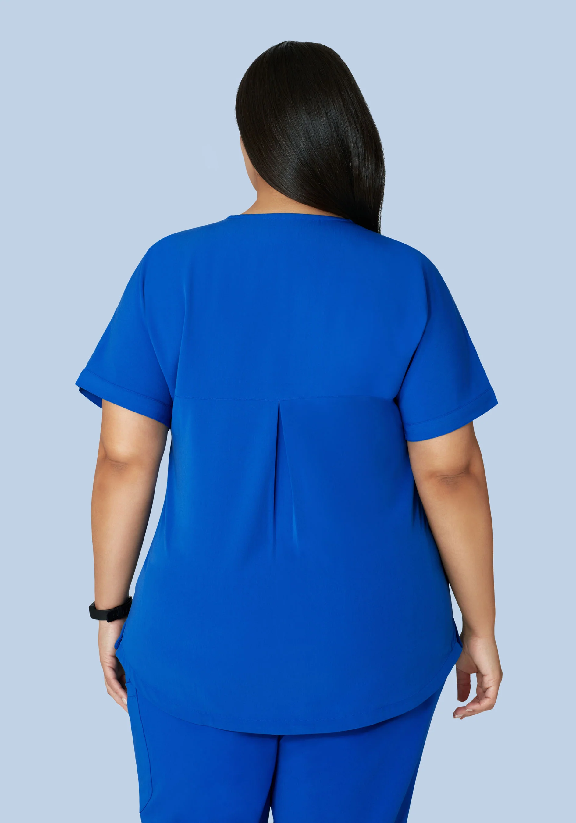 Oversized V Neck Top Royal Blue - Image 10