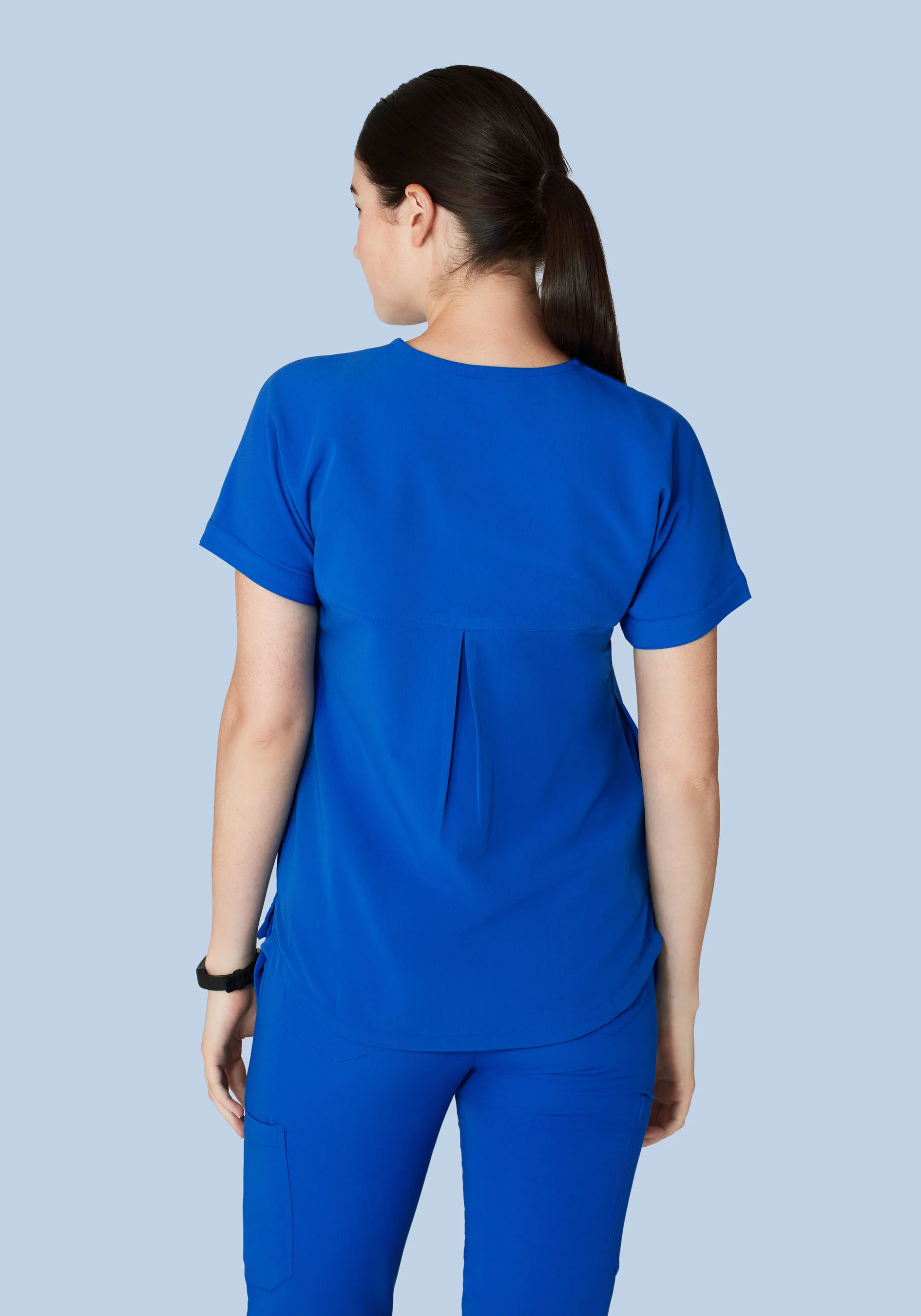 Oversized V Neck Top Royal Blue - Image 4