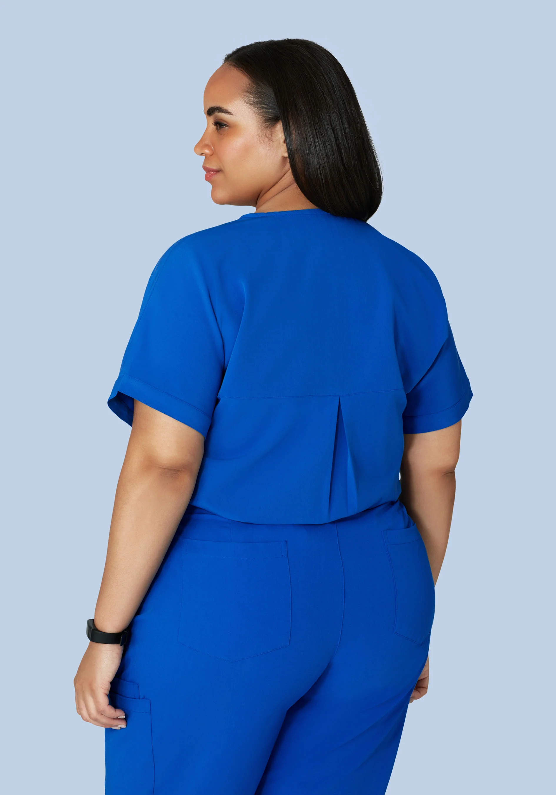 Oversized V Neck Top Royal Blue - Image 7