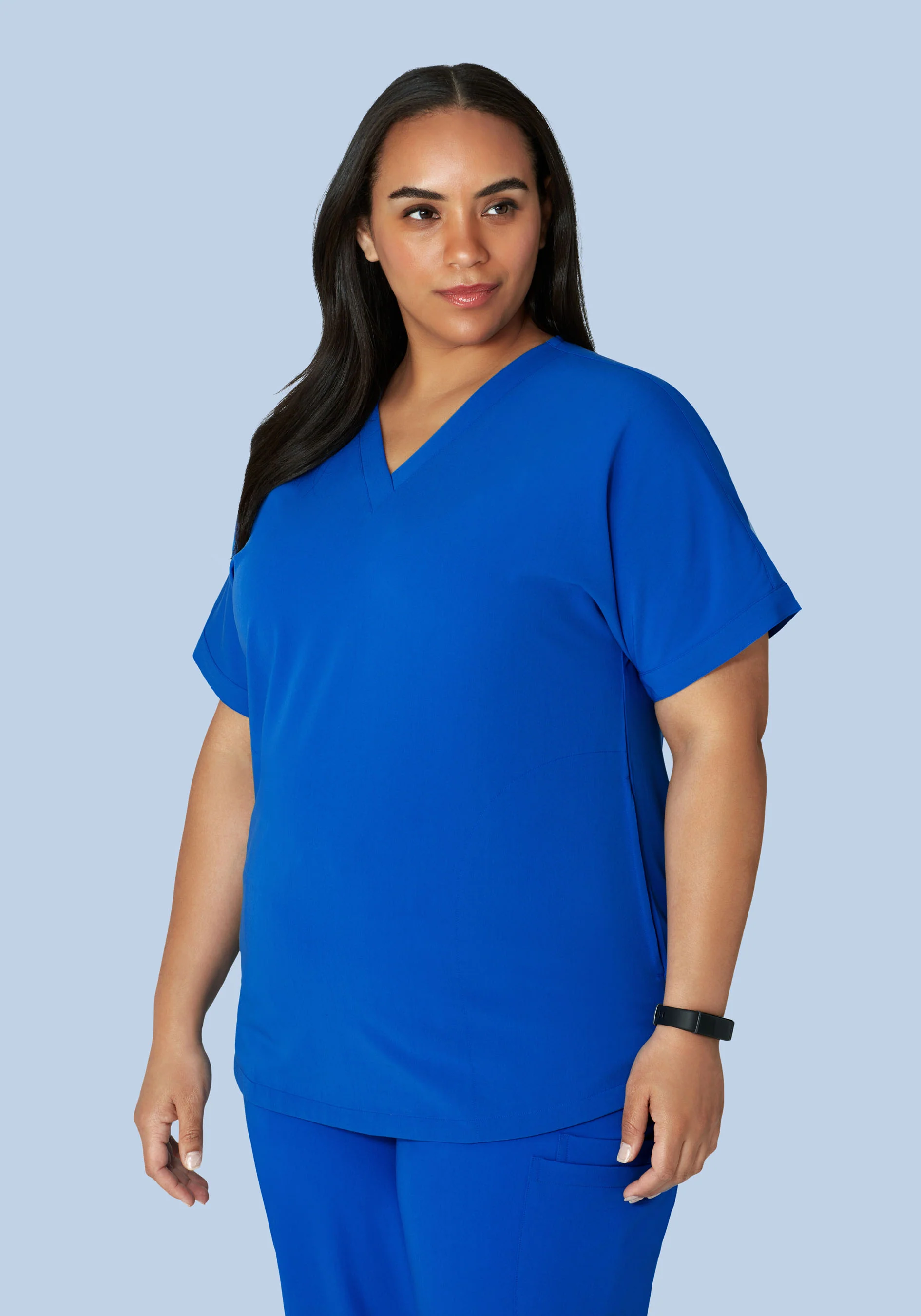 Oversized V Neck Top Royal Blue - Image 8