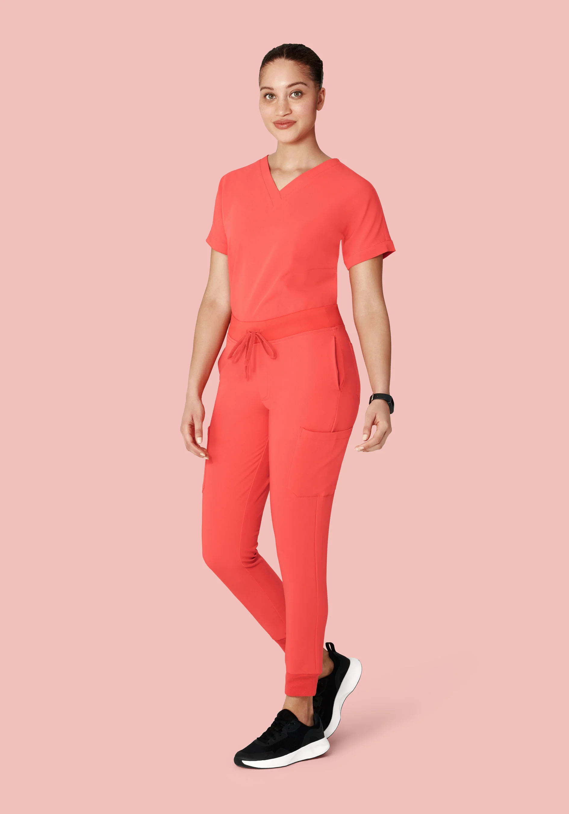 Oversized V Neck Top Sunkissed Coral - Image 3