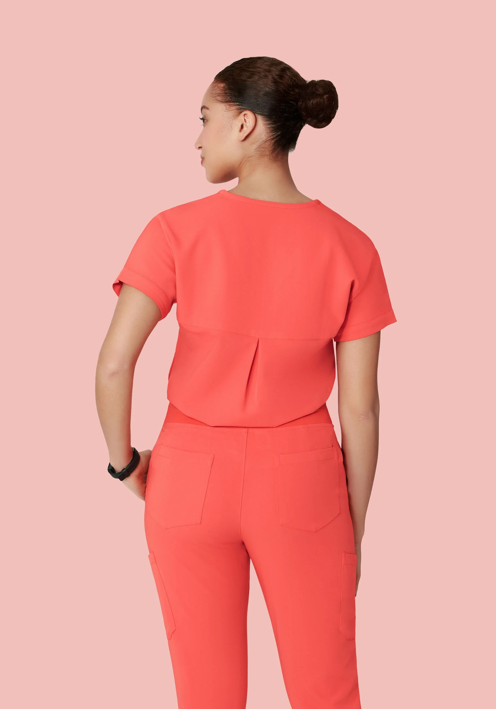 Oversized V Neck Top Sunkissed Coral - Image 4