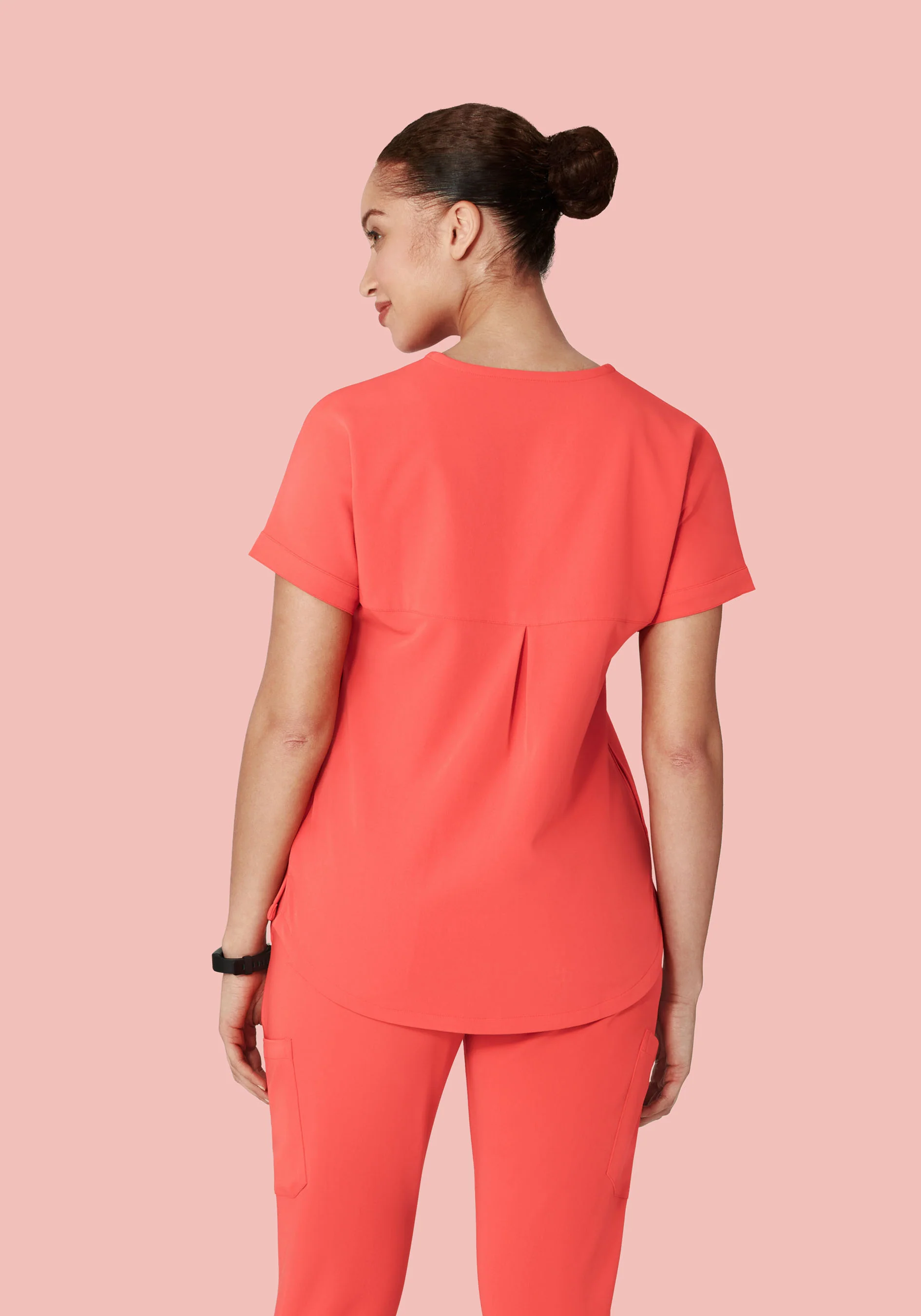Oversized V Neck Top Sunkissed Coral - Image 5