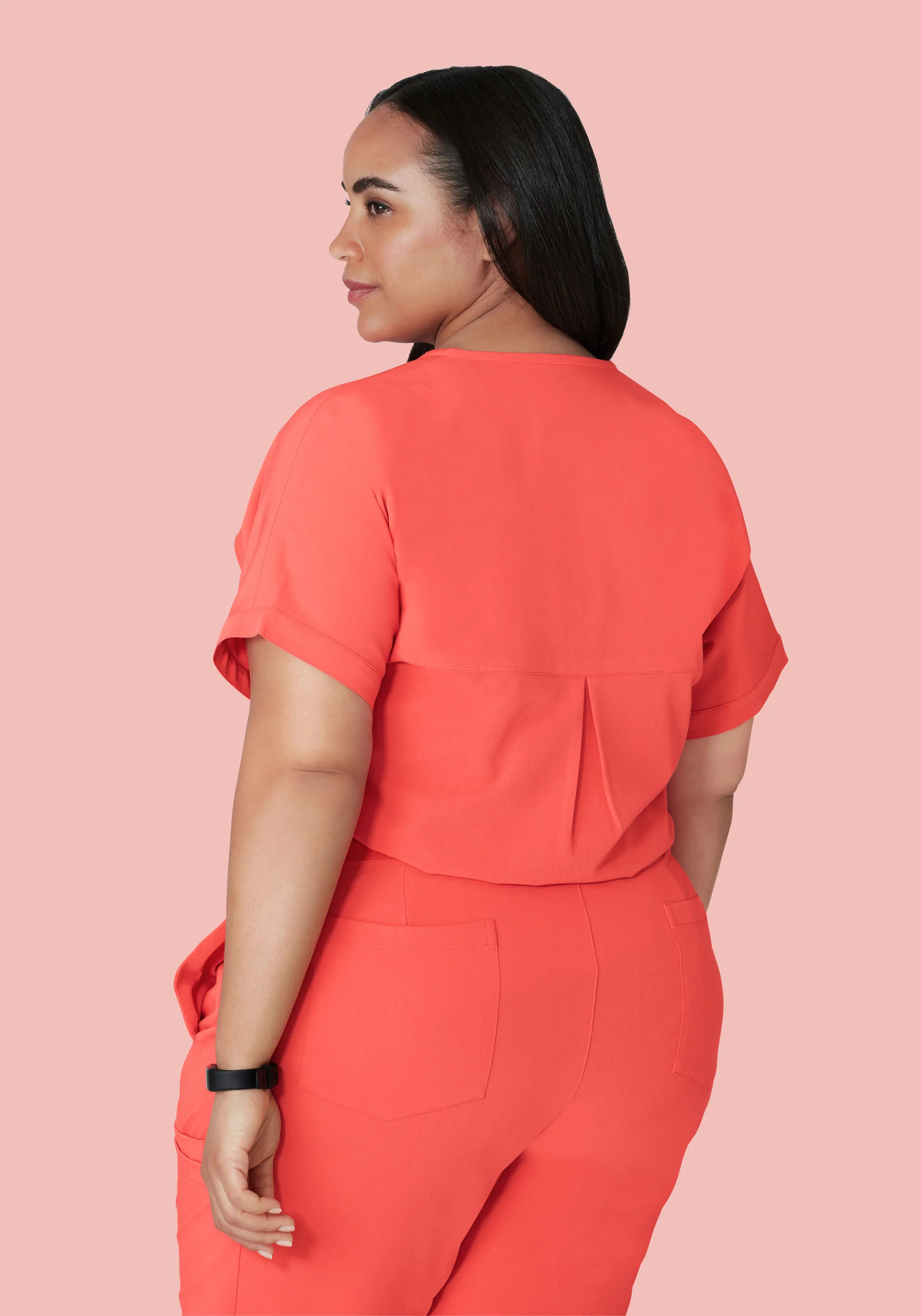Oversized V Neck Top Sunkissed Coral - Image 8