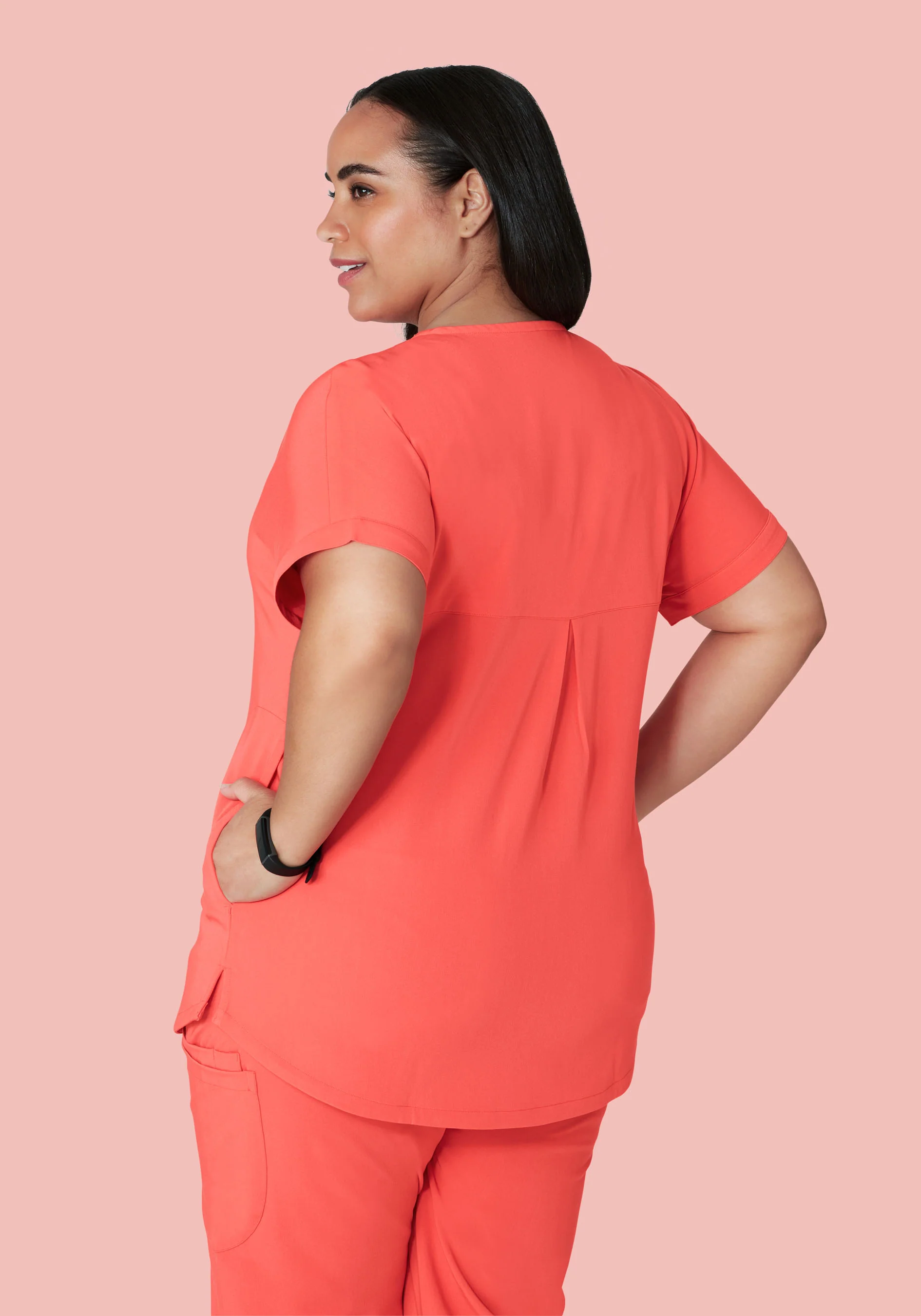 Oversized V Neck Top Sunkissed Coral - Image 9