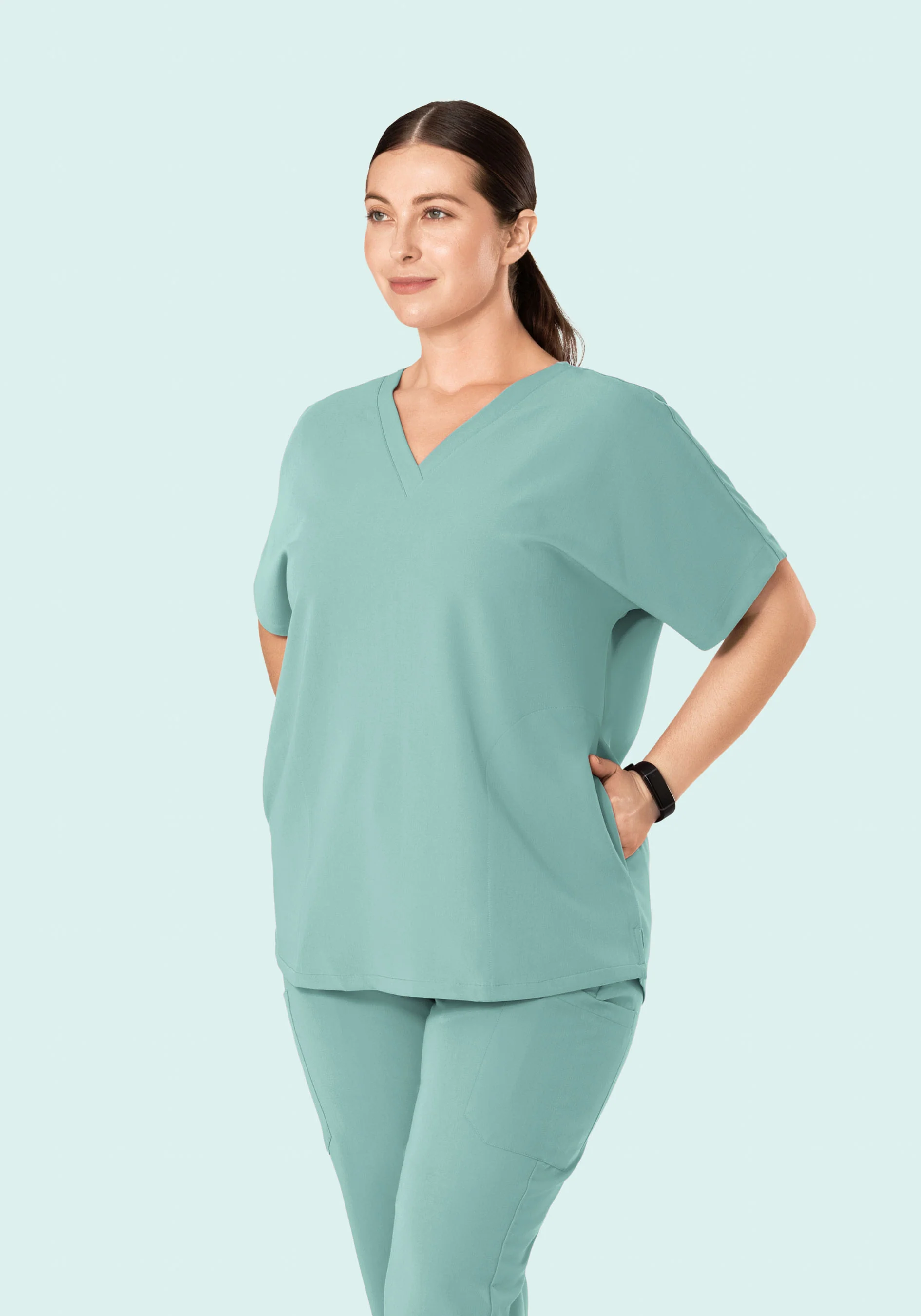 Oversized V Neck Top Tourmaline - Image 7