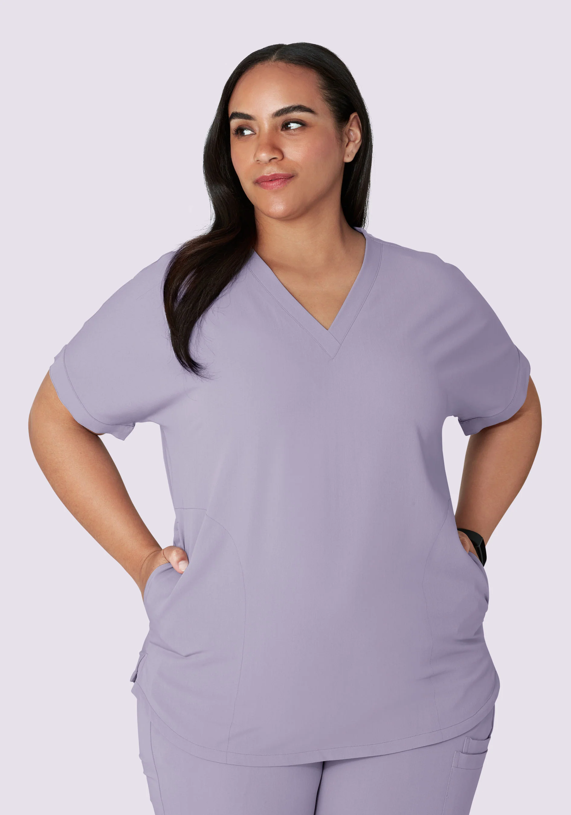 Oversized V Neck Top Ube - Image 6
