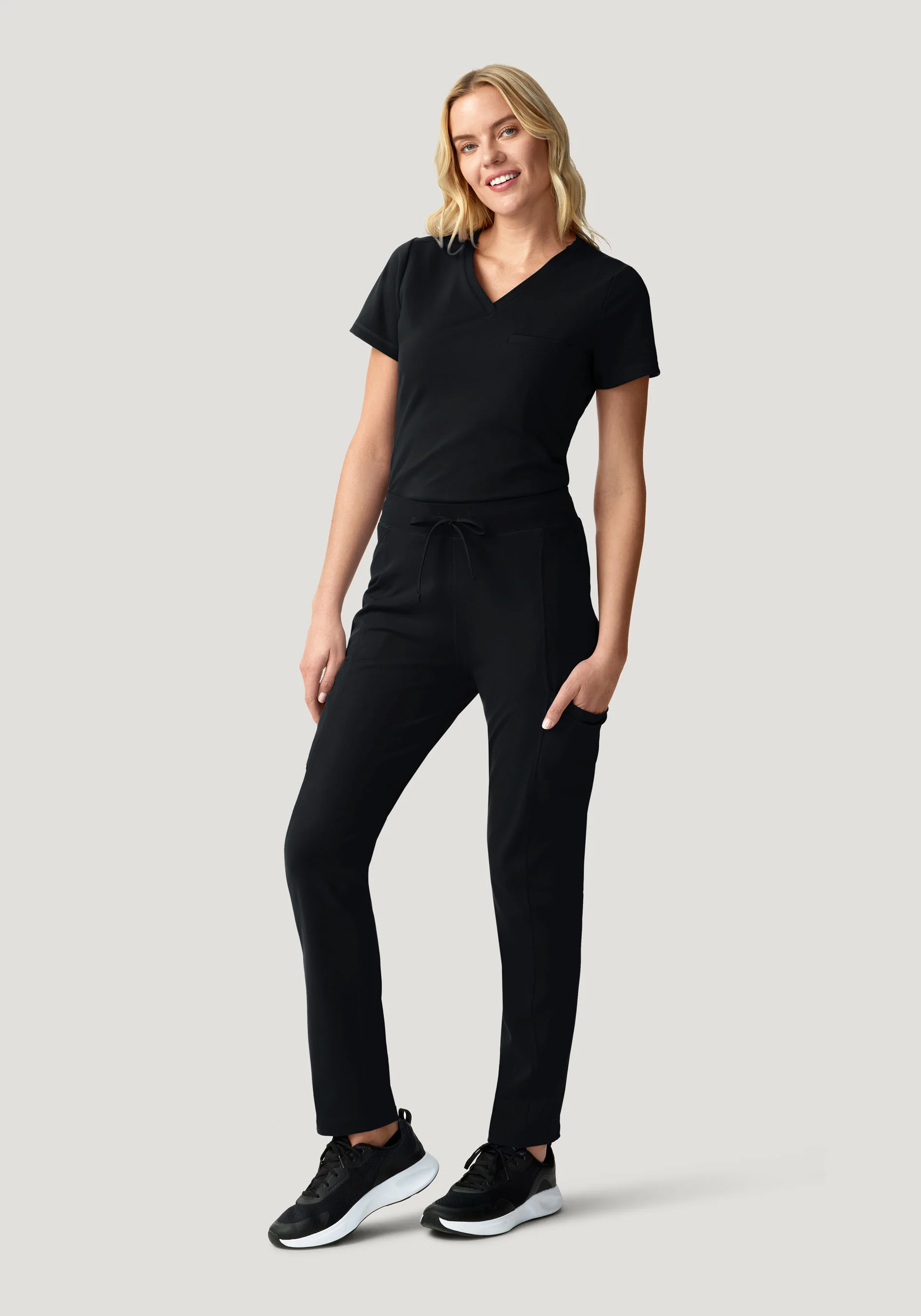 Soft Stretch Chest Pocket Top Black - Image 3