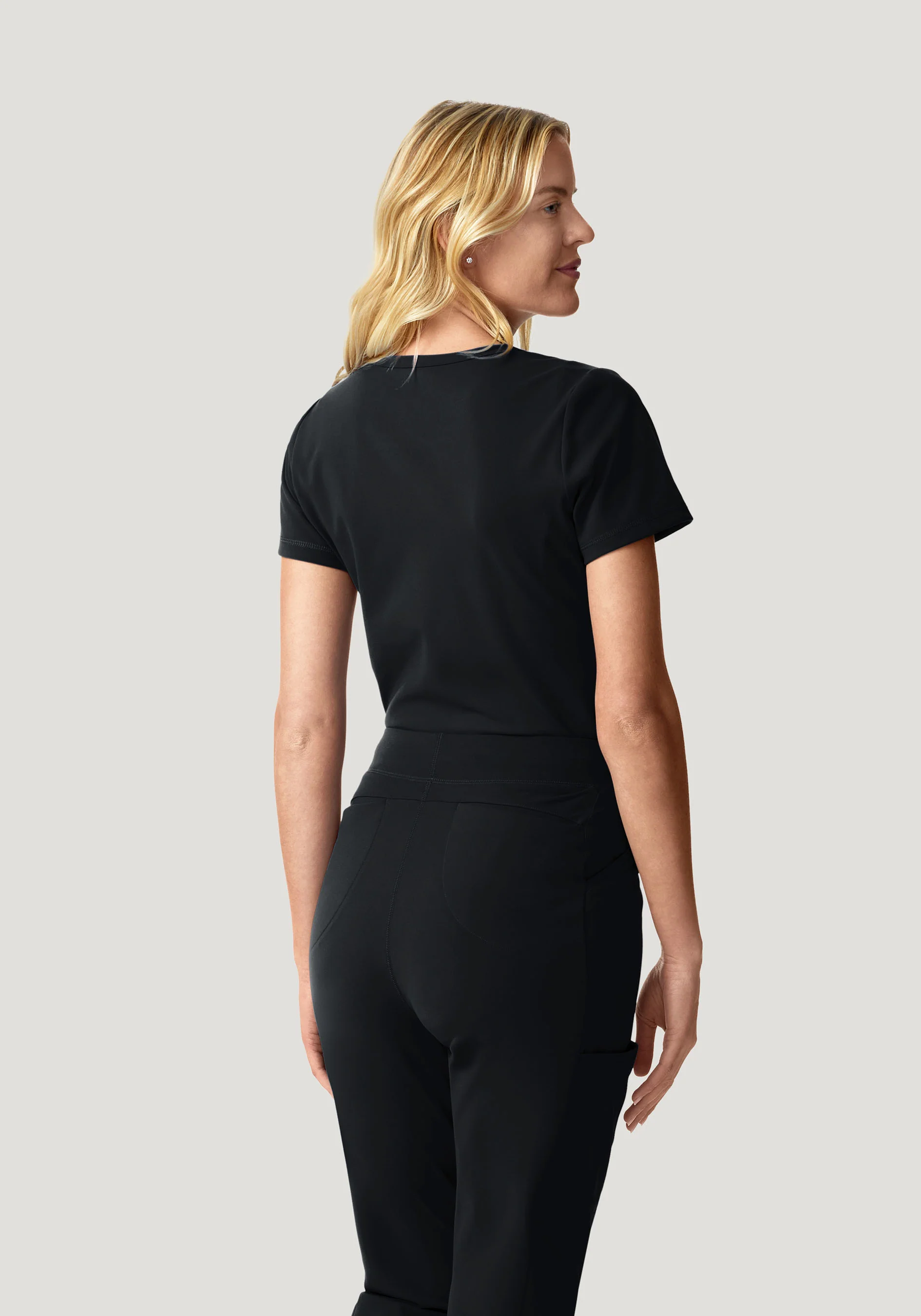 Soft Stretch Chest Pocket Top Black - Image 4