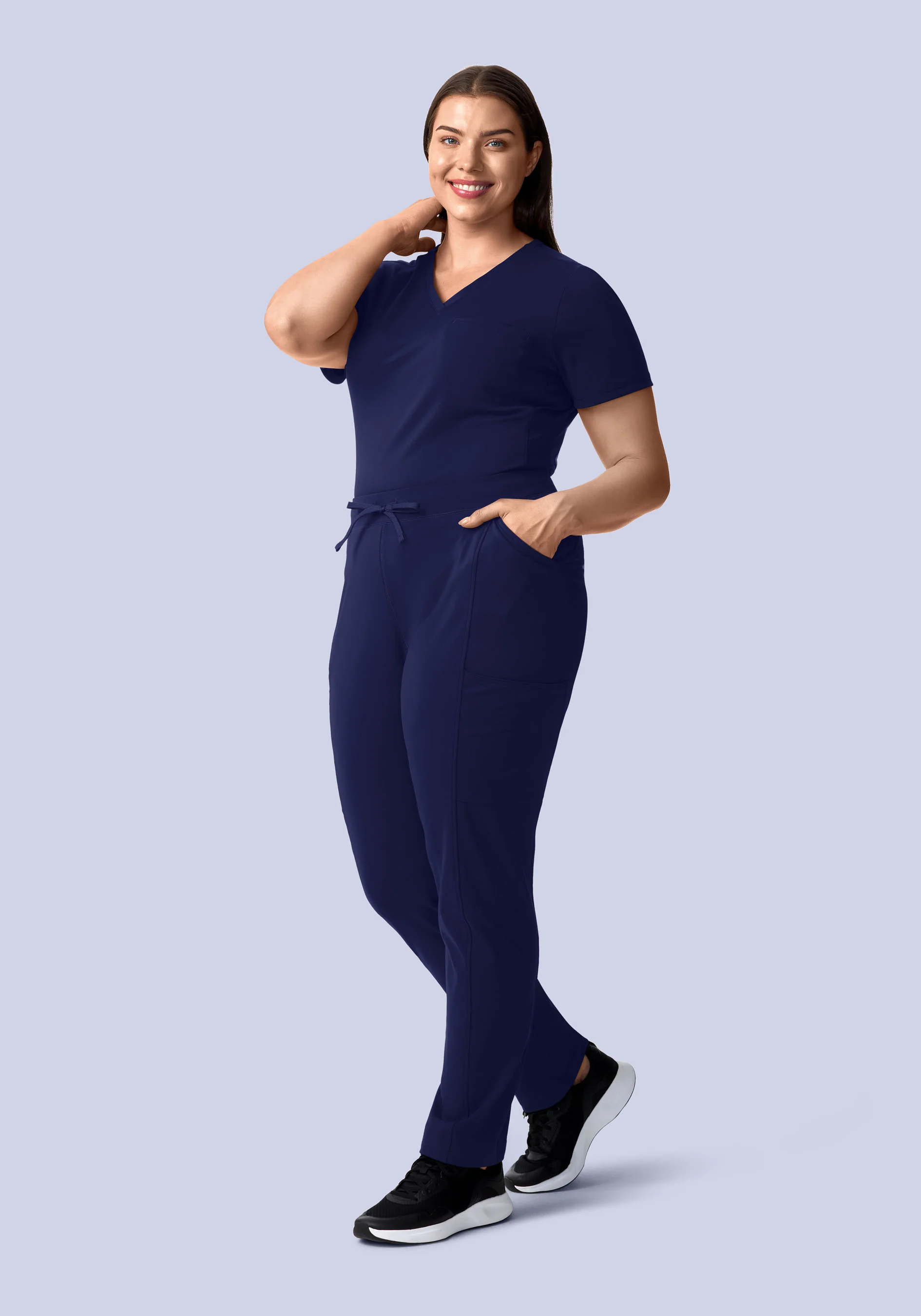 Soft Stretch Chest Pocket Top Navy - Image 8