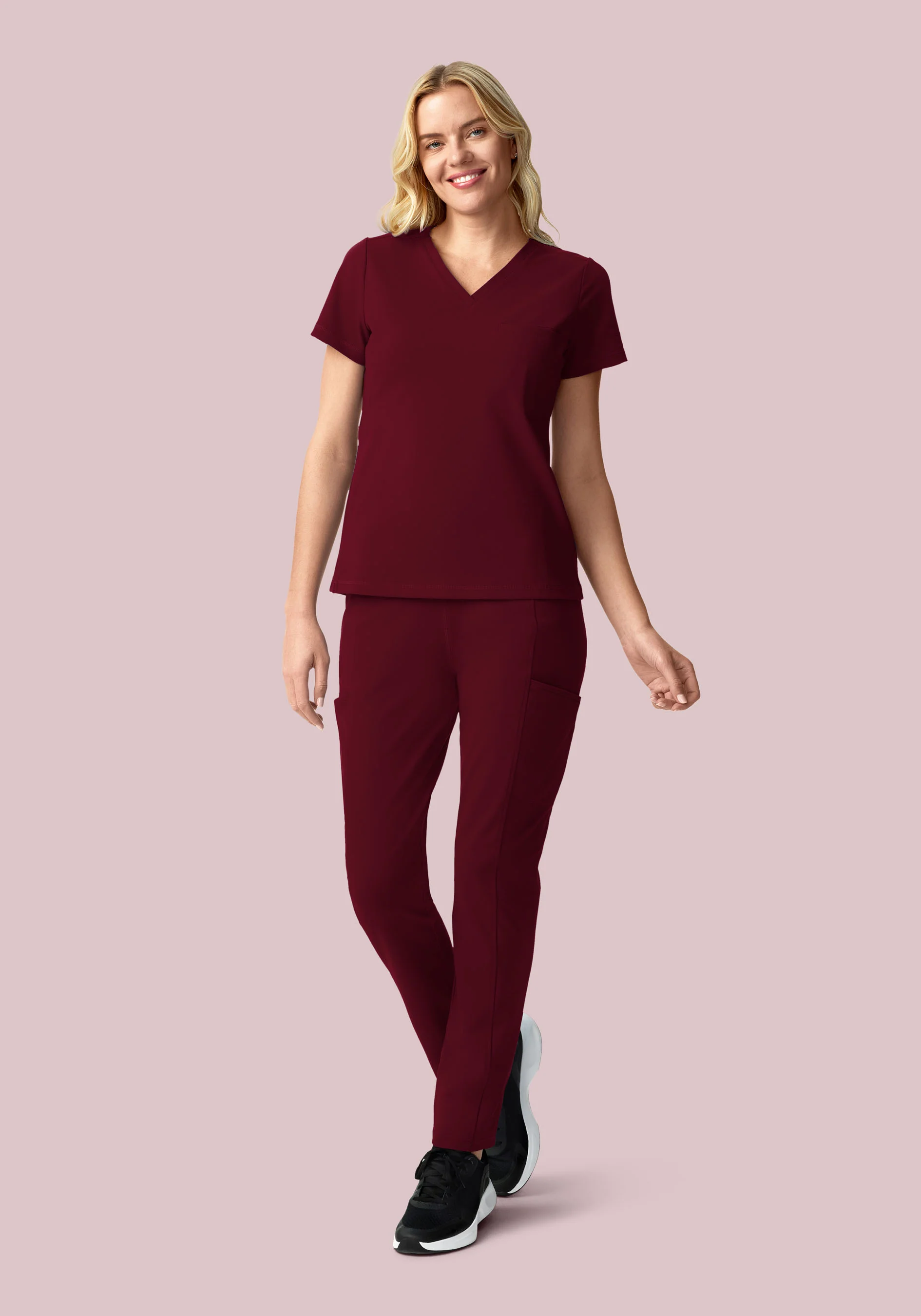 Soft Stretch Chest Pocket Top Wine - Image 4