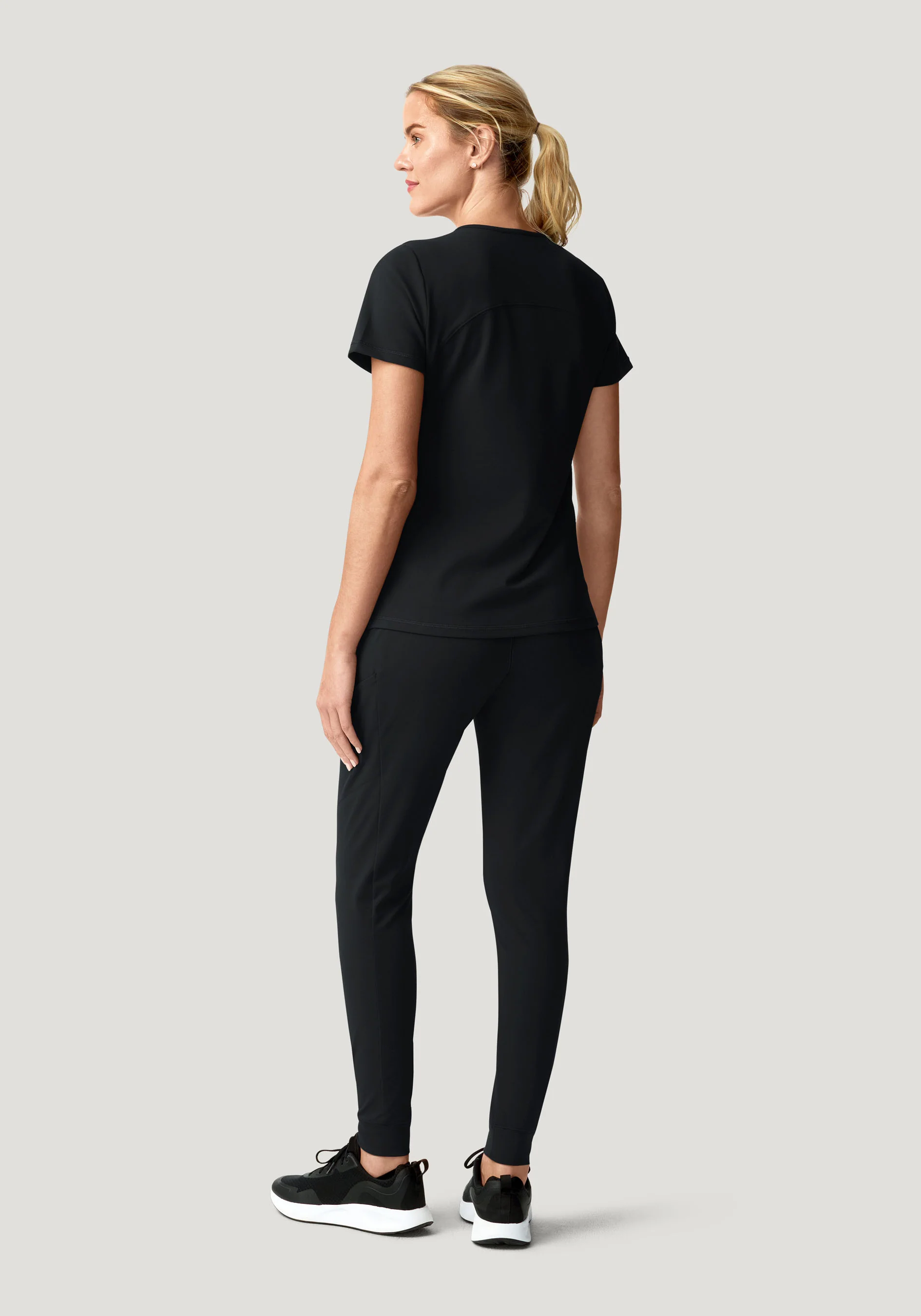 Soft Stretch V-Neck Top Black - Image 5