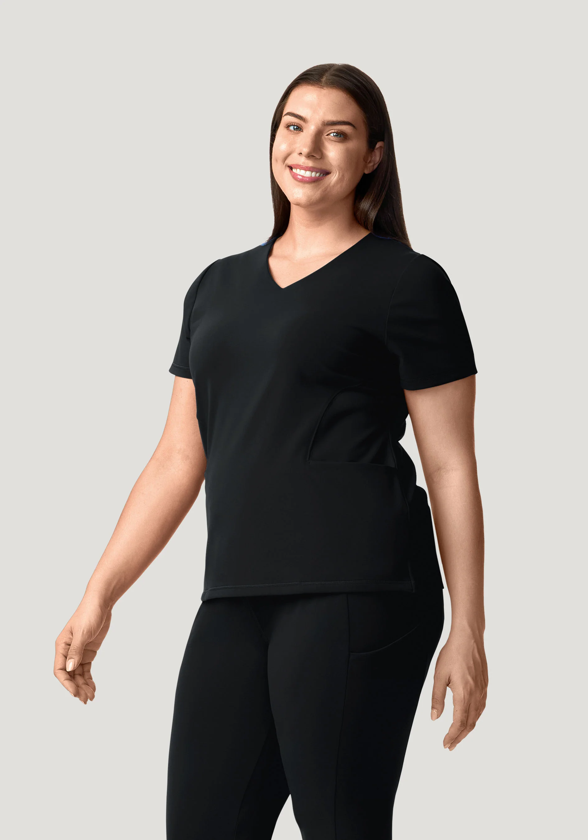 Soft Stretch V-Neck Top Black - Image 6