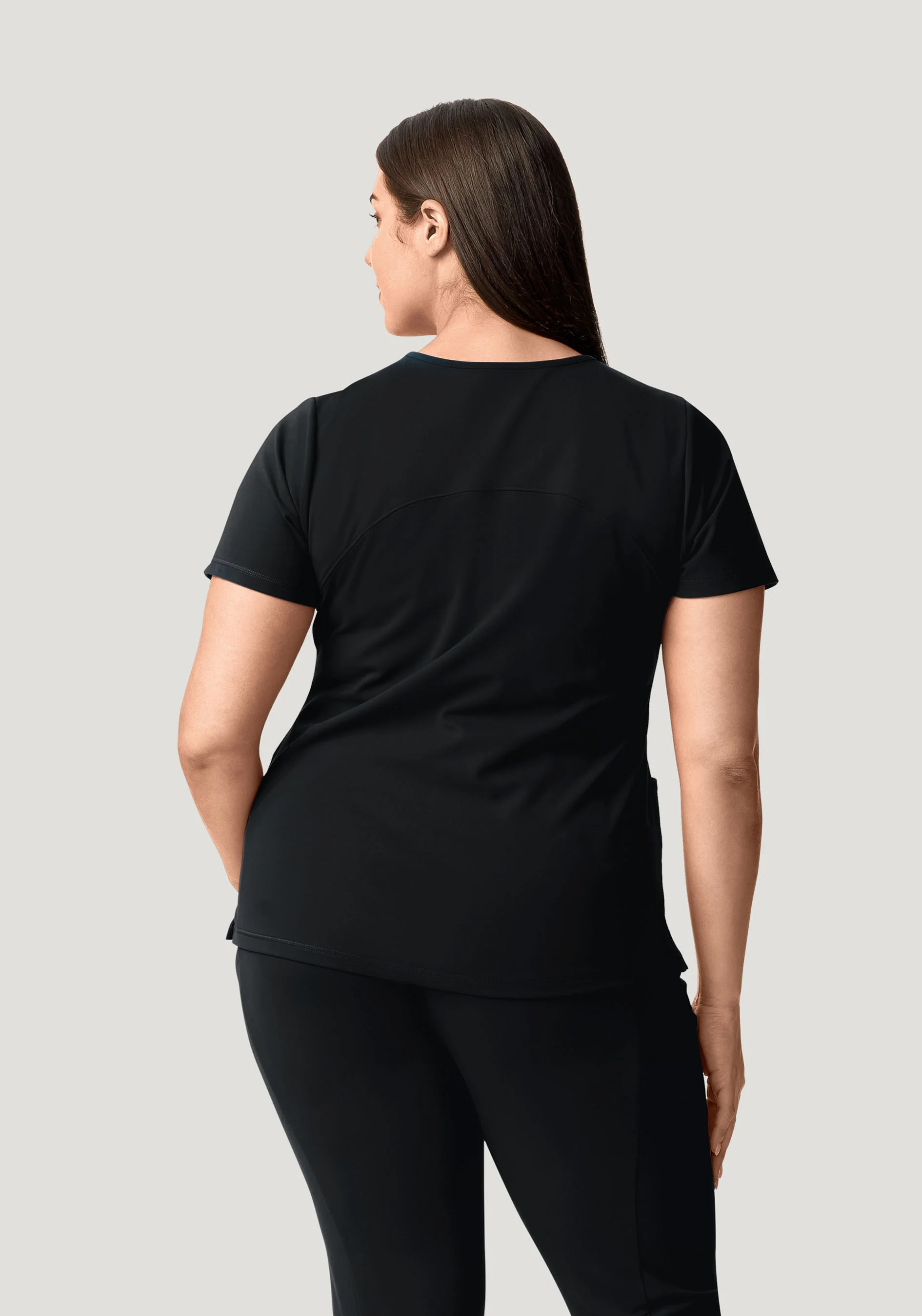 Soft Stretch V-Neck Top Black - Image 8
