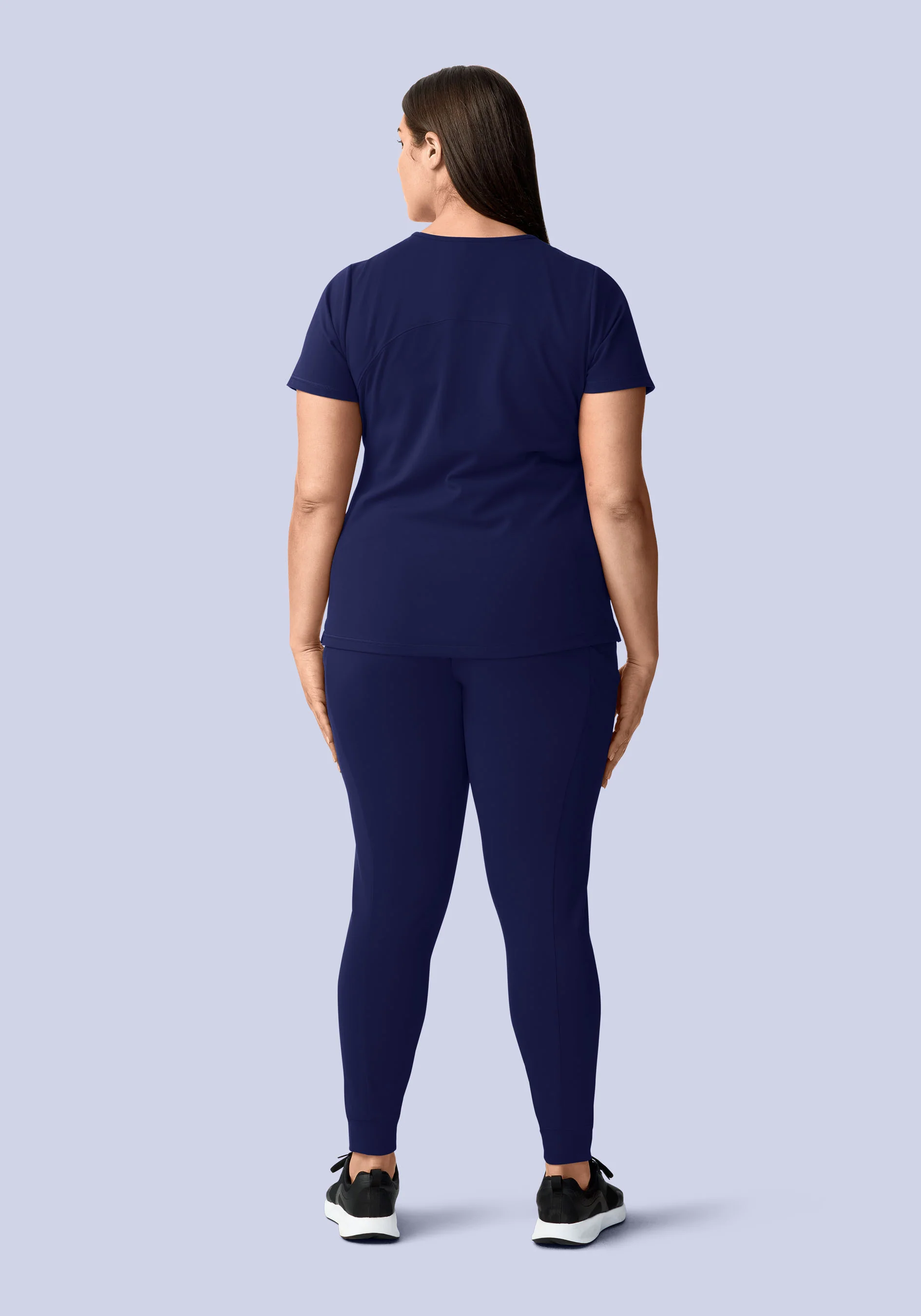 Soft Stretch V-Neck Top Navy - Image 8