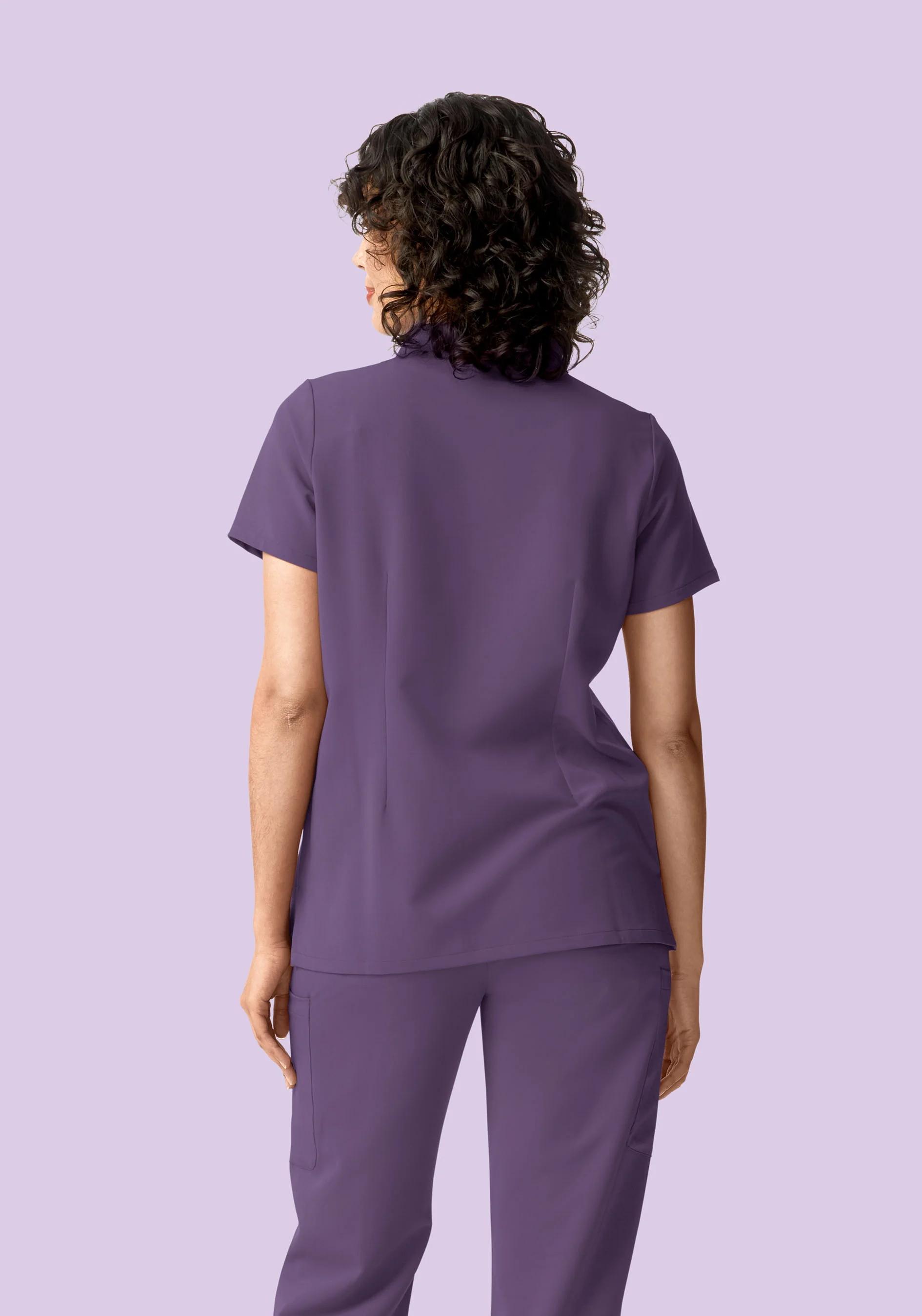 Stand Collar Notch Neck Top Dewberry - Image 4
