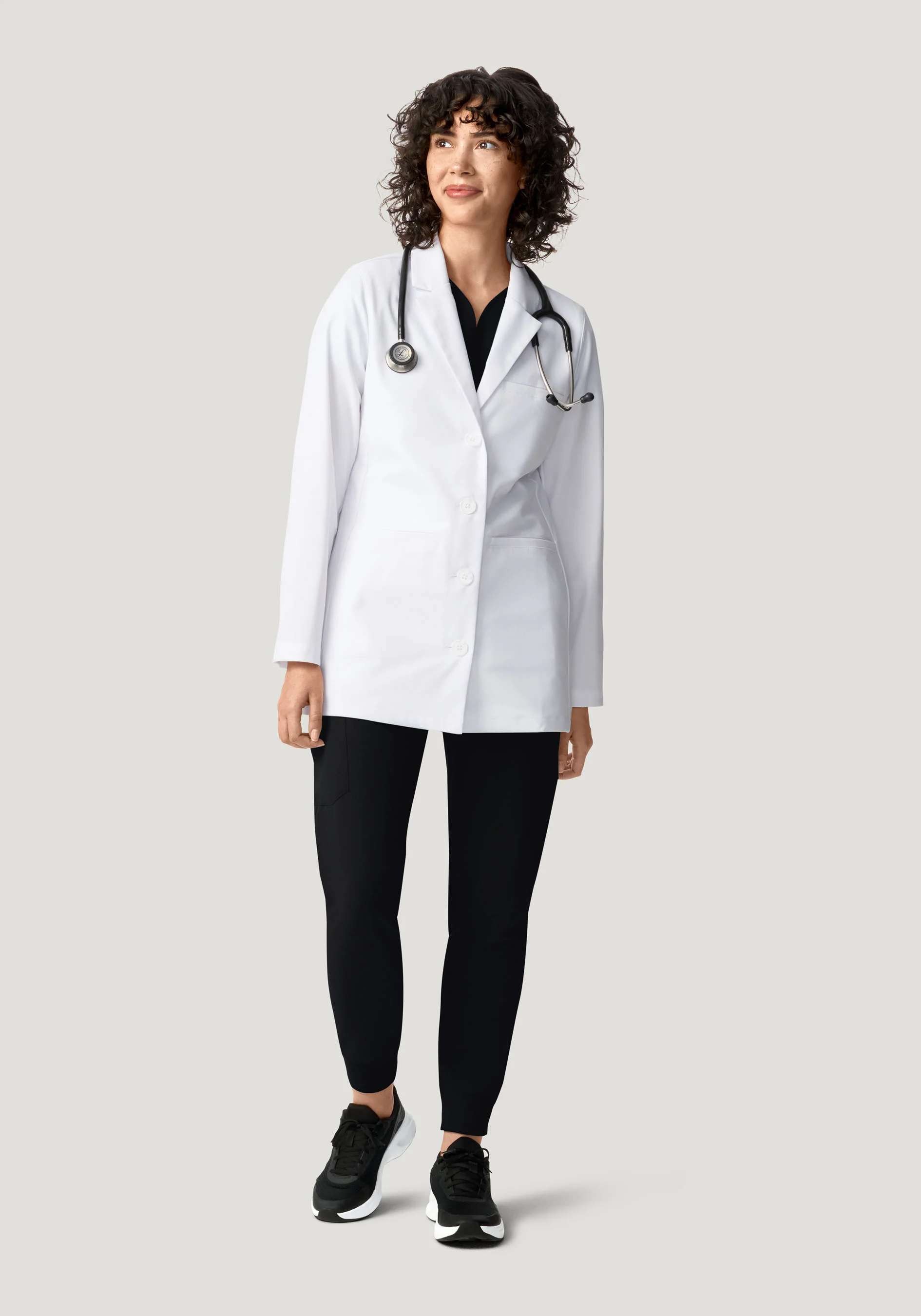 Women's Short Lab Coat White - Image 6