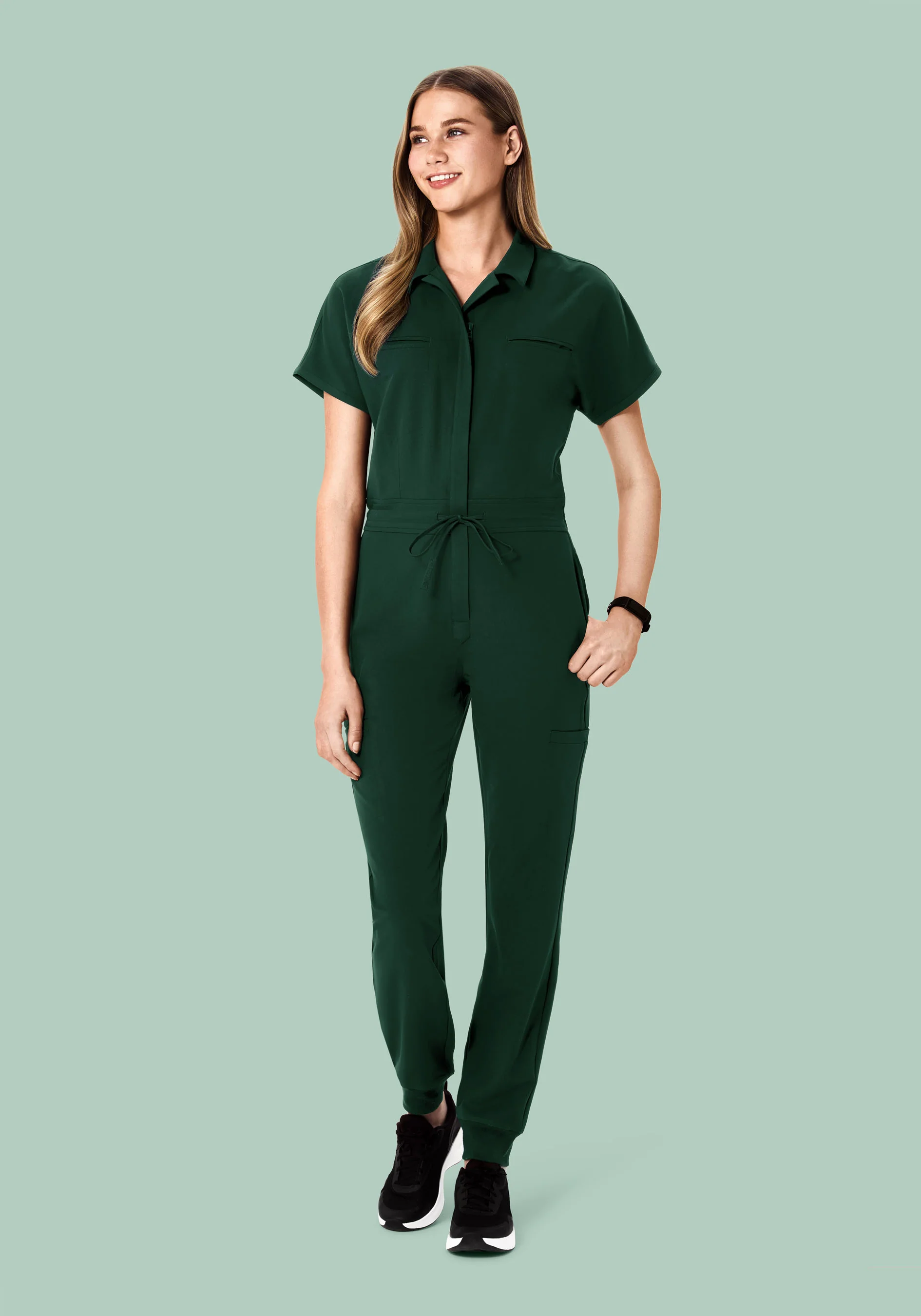 Women's Jumpsuit Midnight Green - Image 4