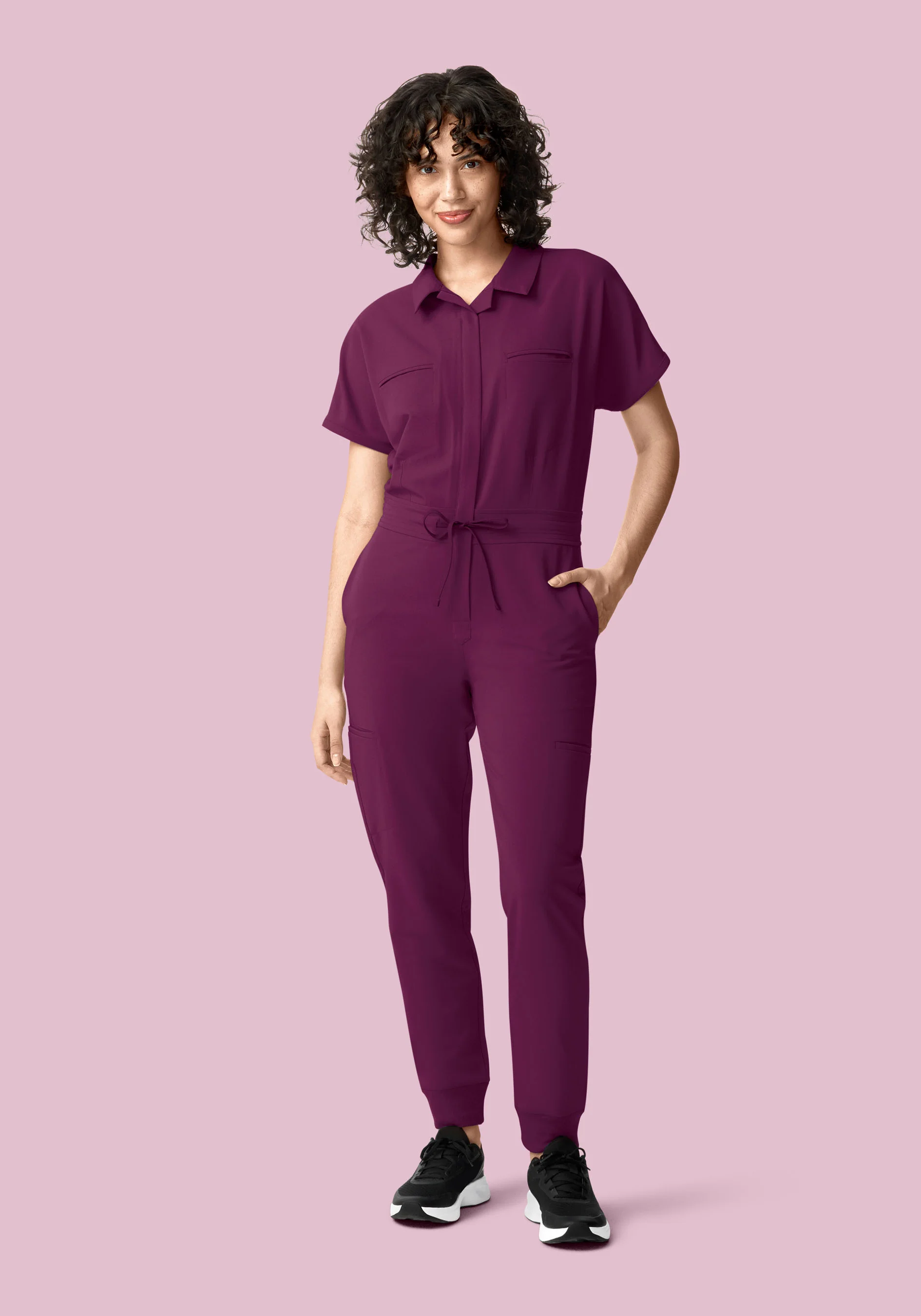 Women's Jumpsuit Plum - Image 3