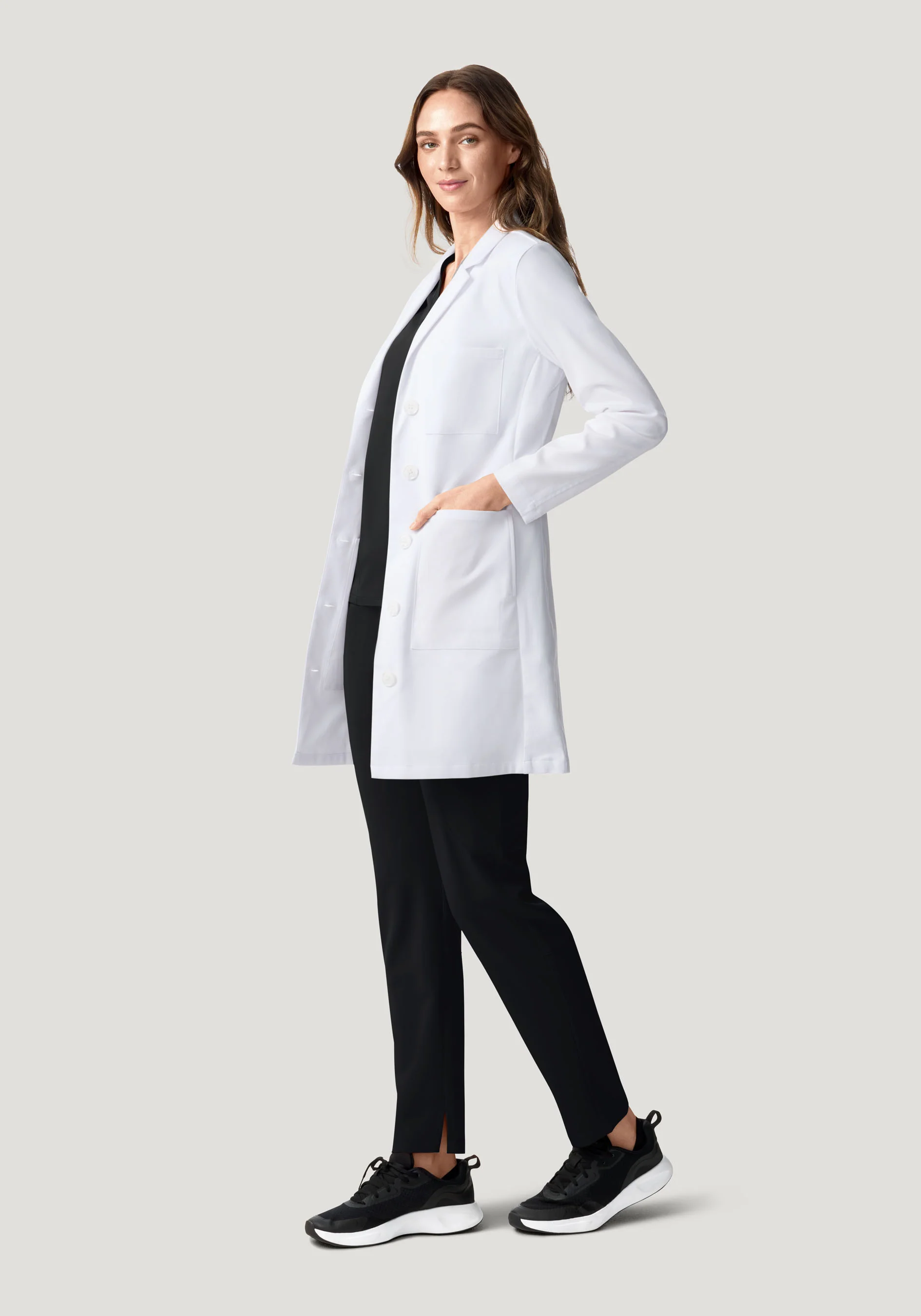 Women's Long Lab Coat White