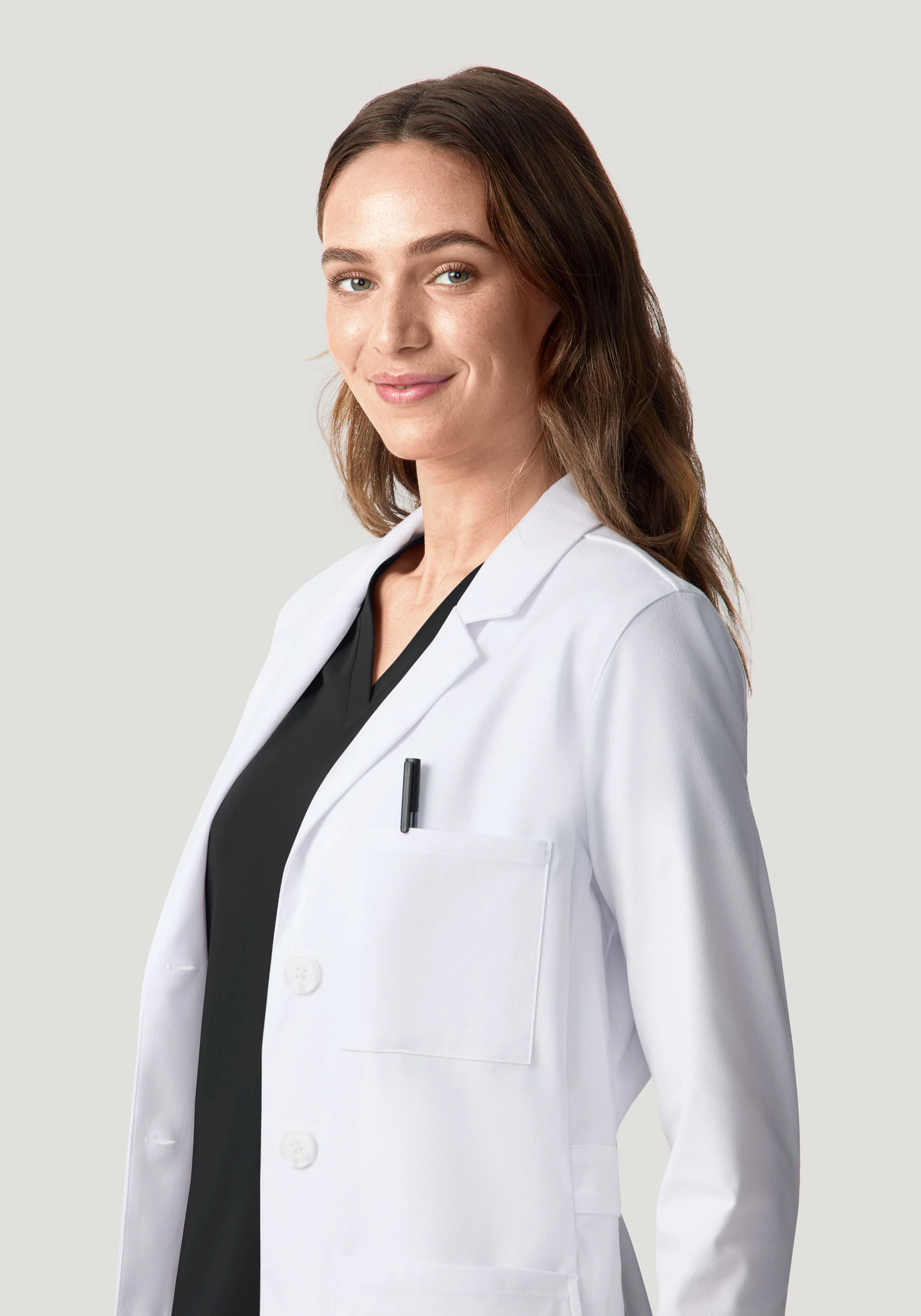 Women's Long Lab Coat White - Image 2