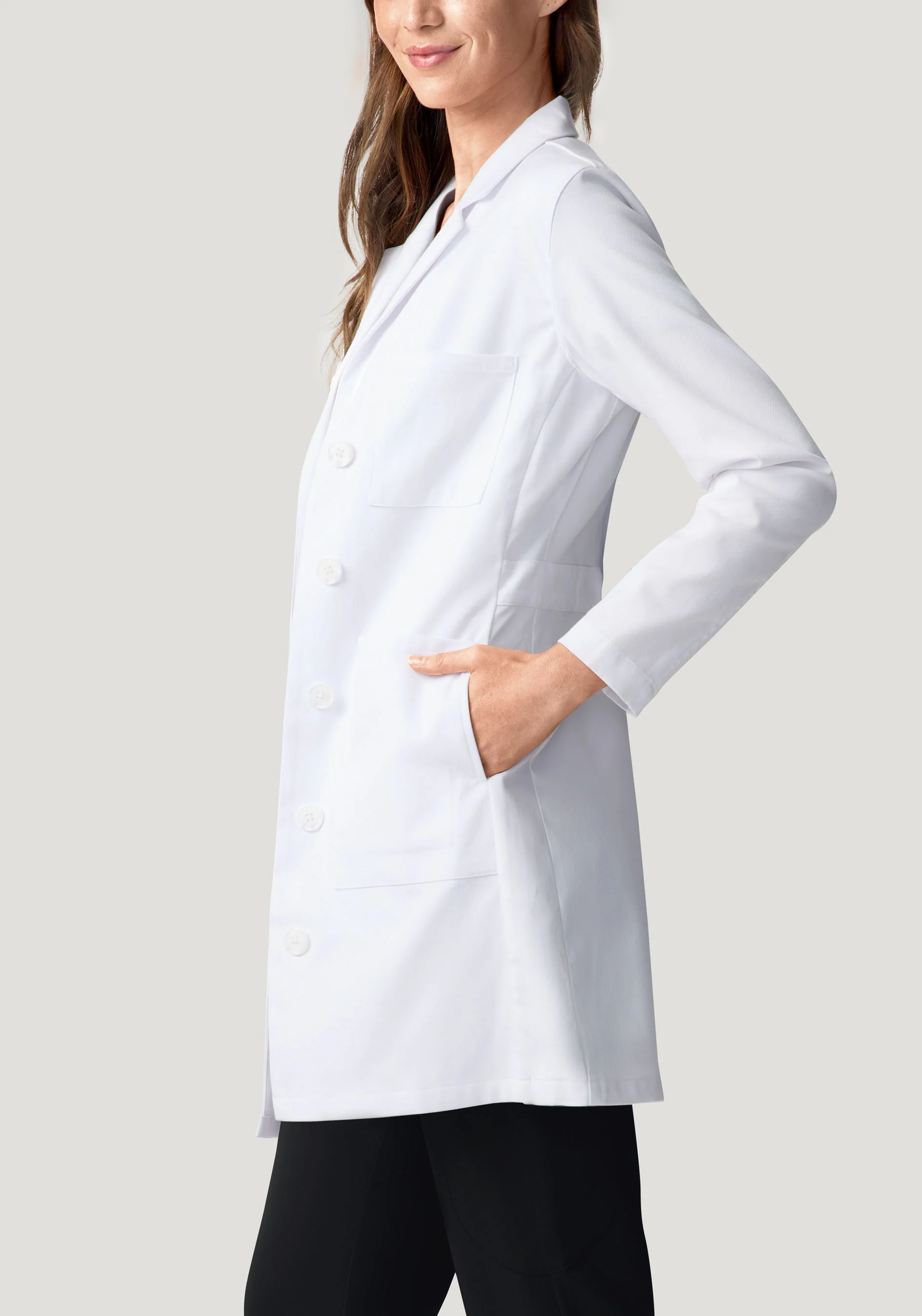Women's Long Lab Coat White - Image 4