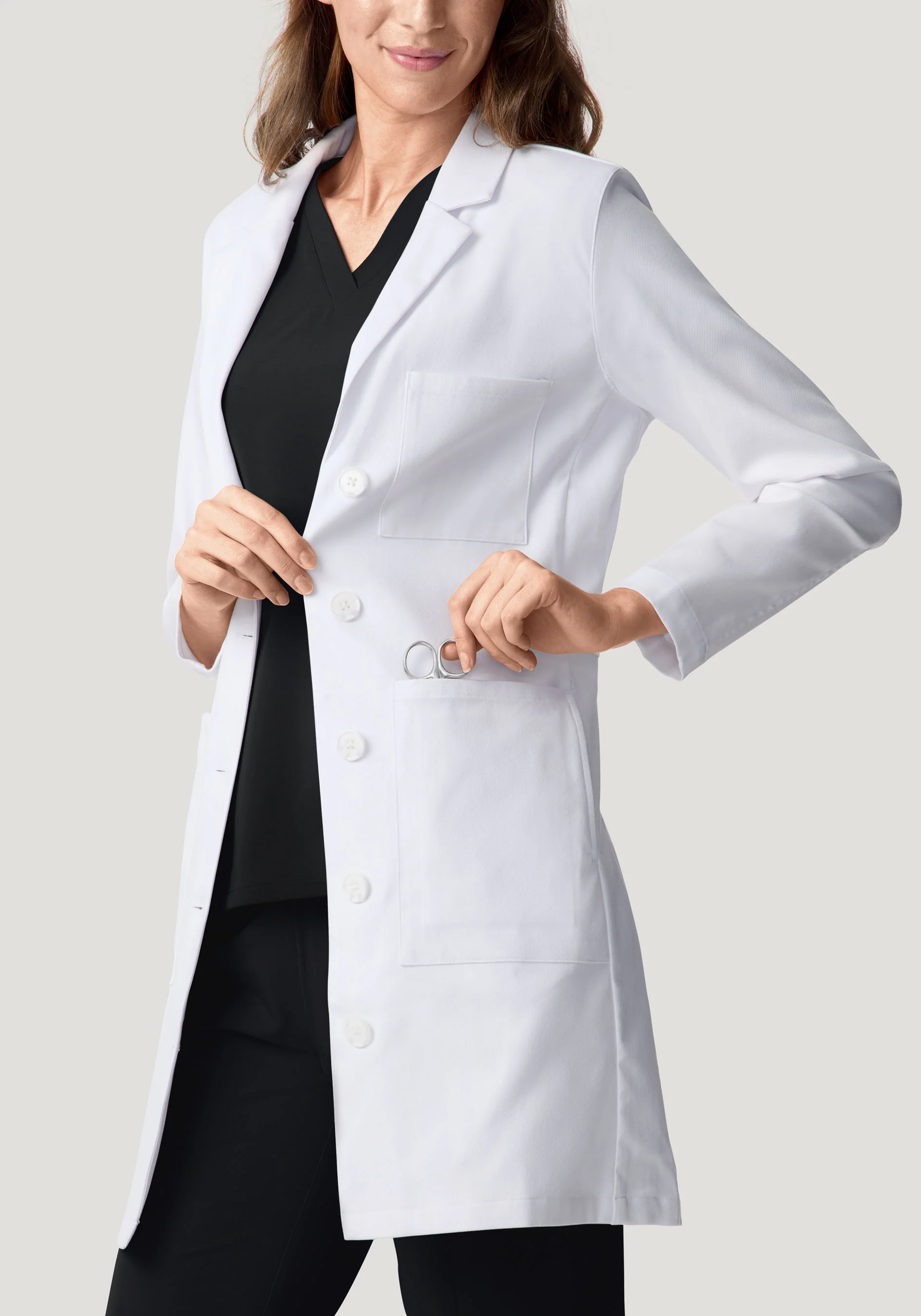 Women's Long Lab Coat White - Image 5