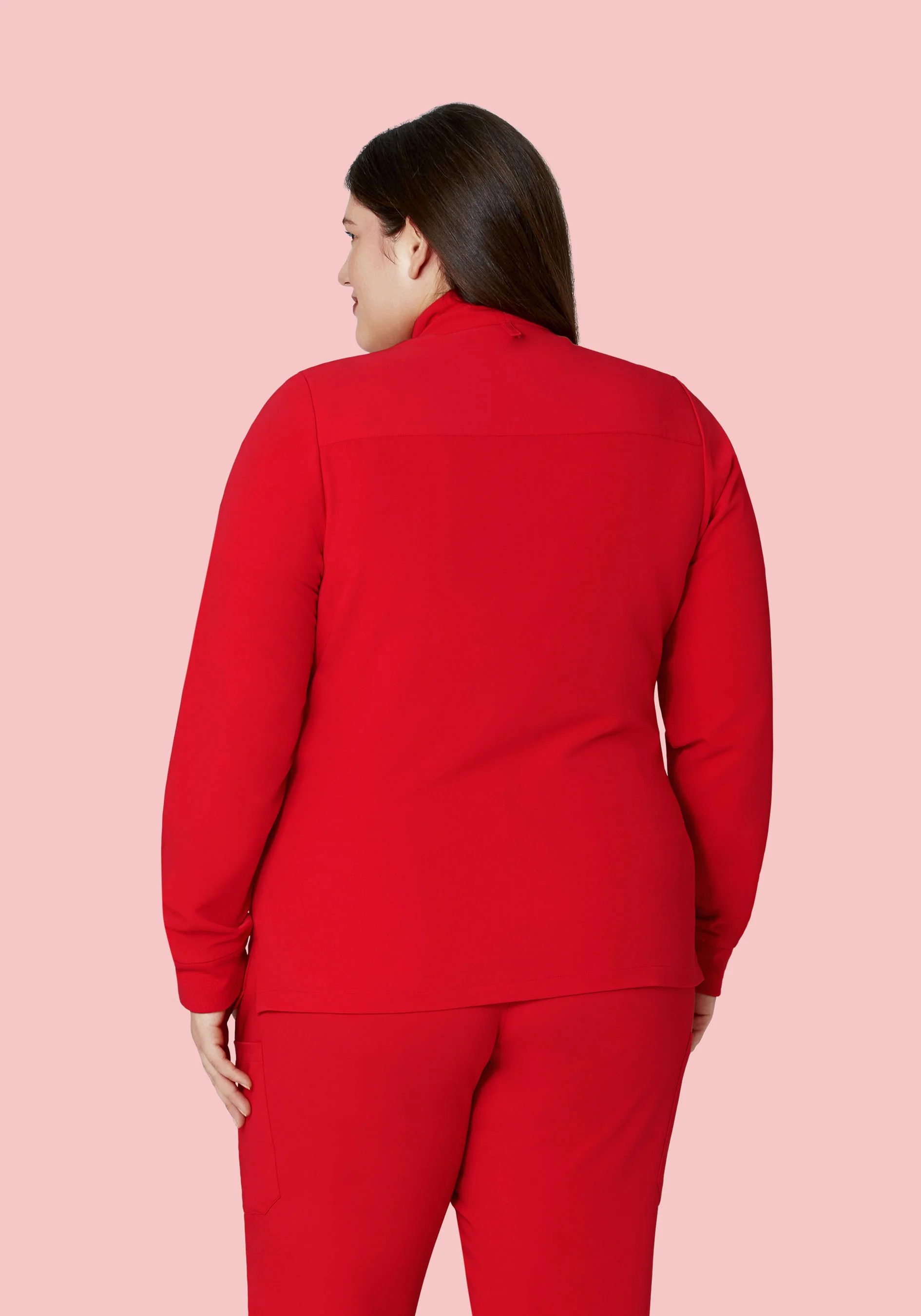 Women's Modern Scrub Jacket Candy Red - Image 5