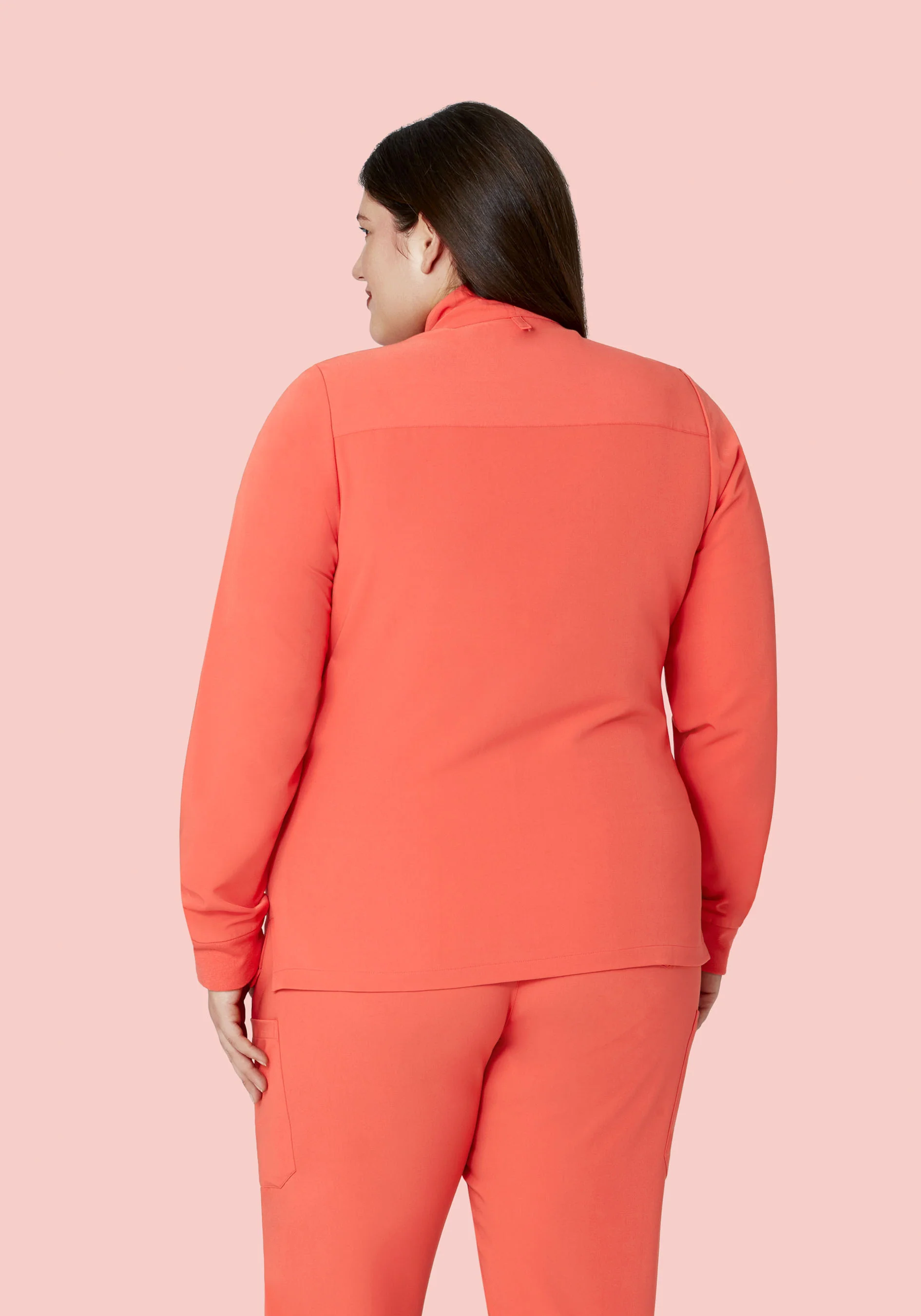 Women's Modern Scrub Jacket Coral - Image 7