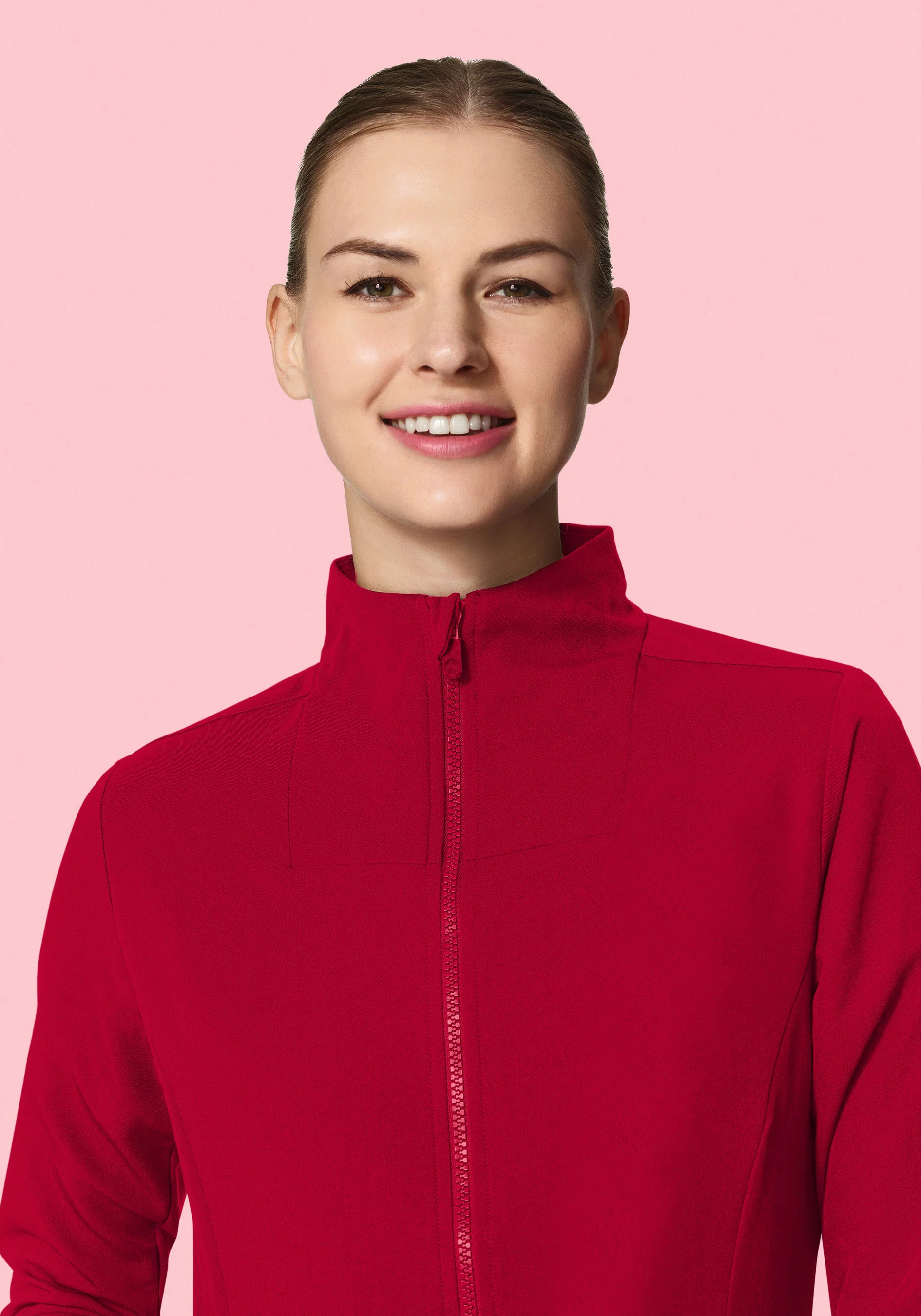 Women's Modern Scrub Jacket Crimson - Image 4
