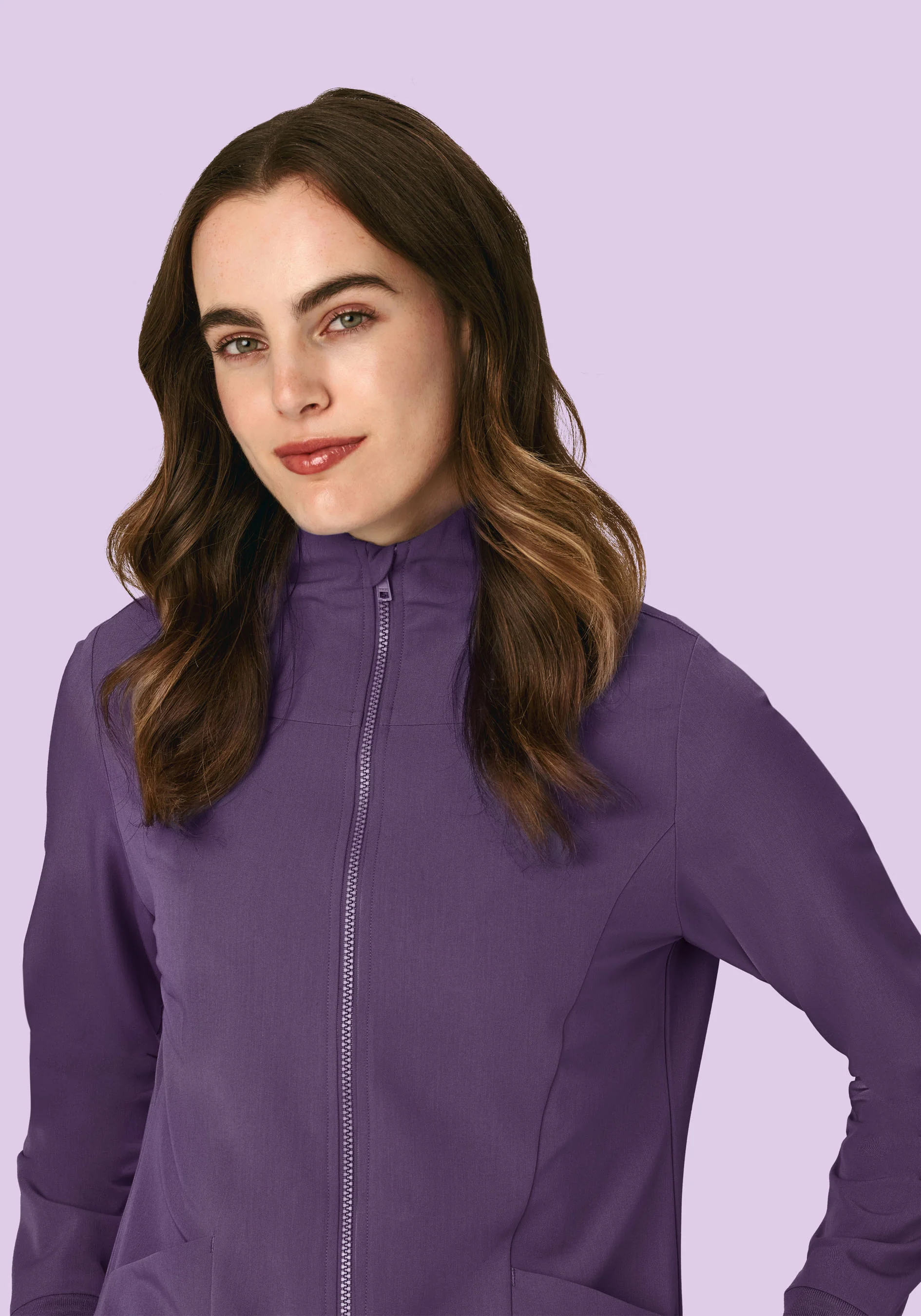 Women's Modern Scrub Jacket Dewberry - Image 3