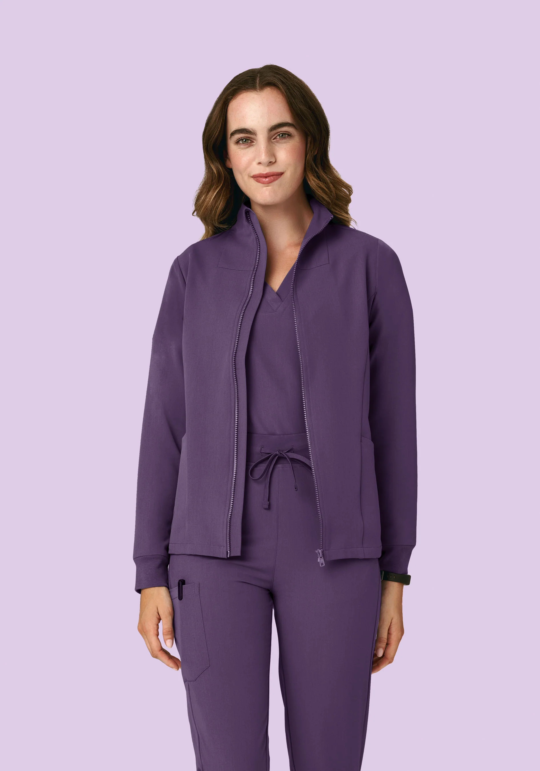 Women's Modern Scrub Jacket Dewberry - Image 4