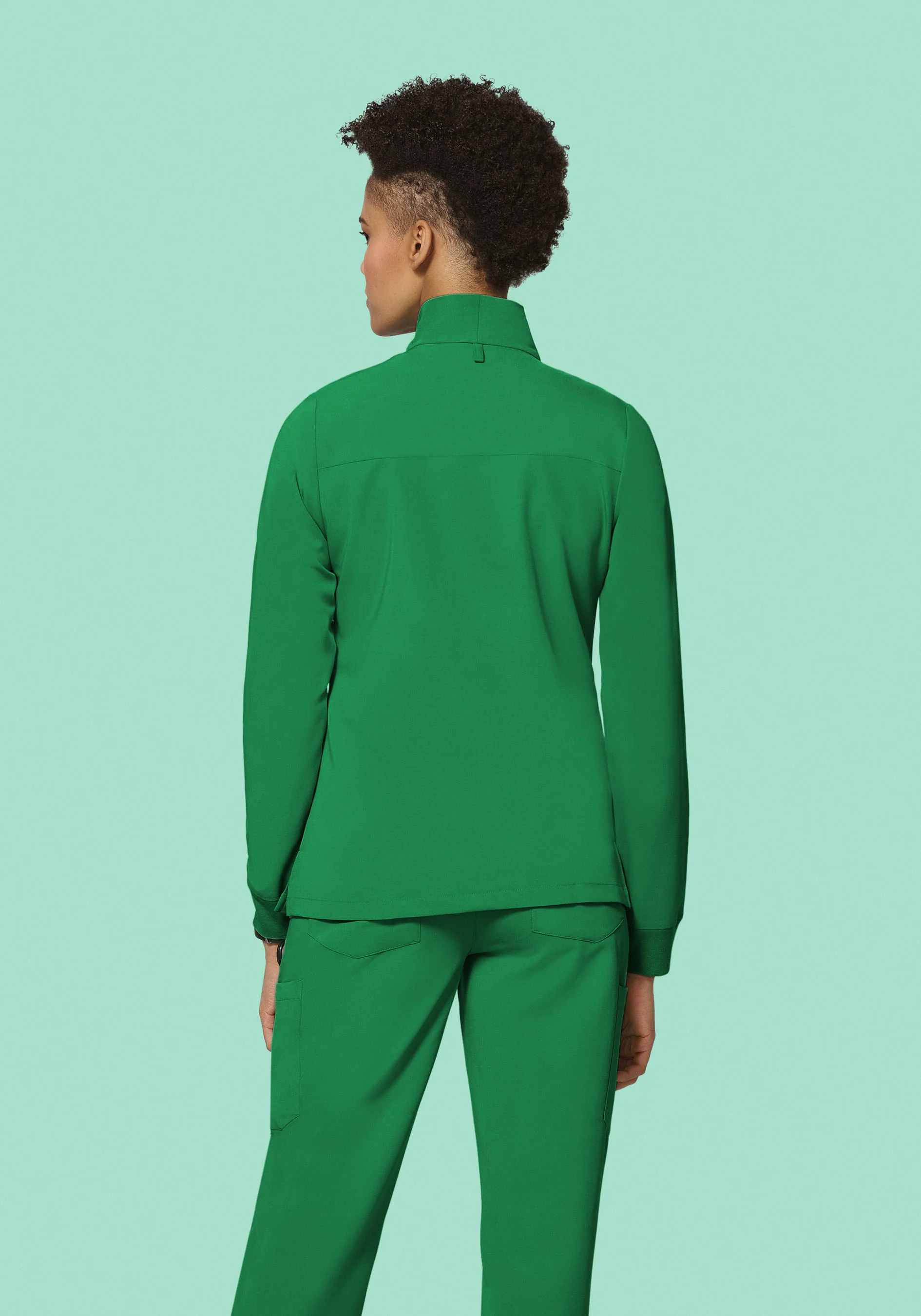 Women's Modern Scrub Jacket Emerald - Image 4