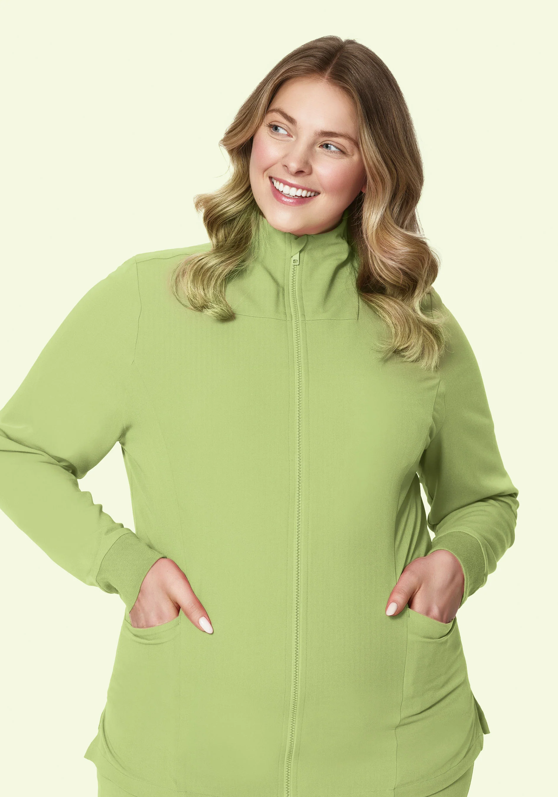 Women's Modern Scrub Jacket Fern - Image 3