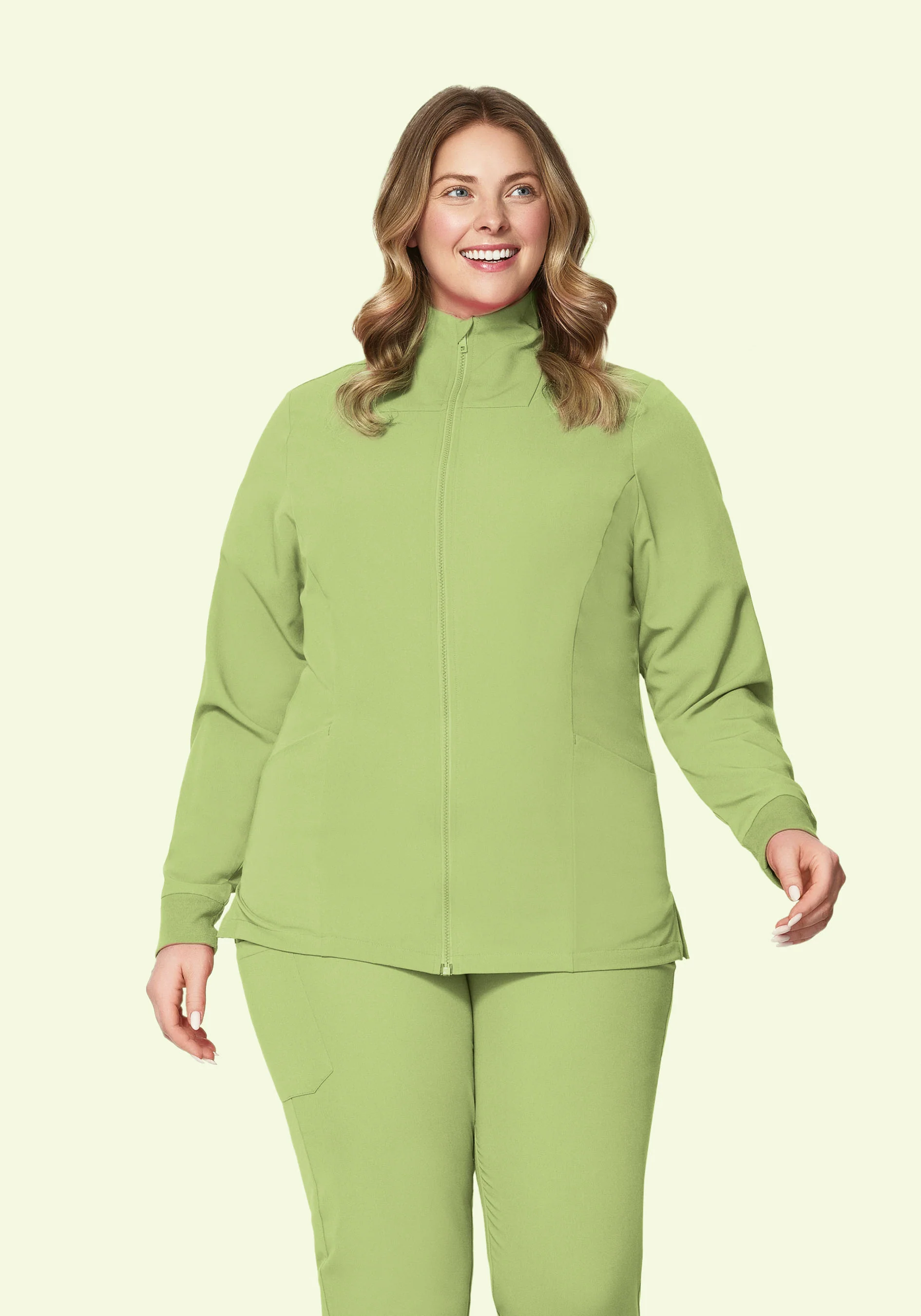 Women's Modern Scrub Jacket Fern - Image 4