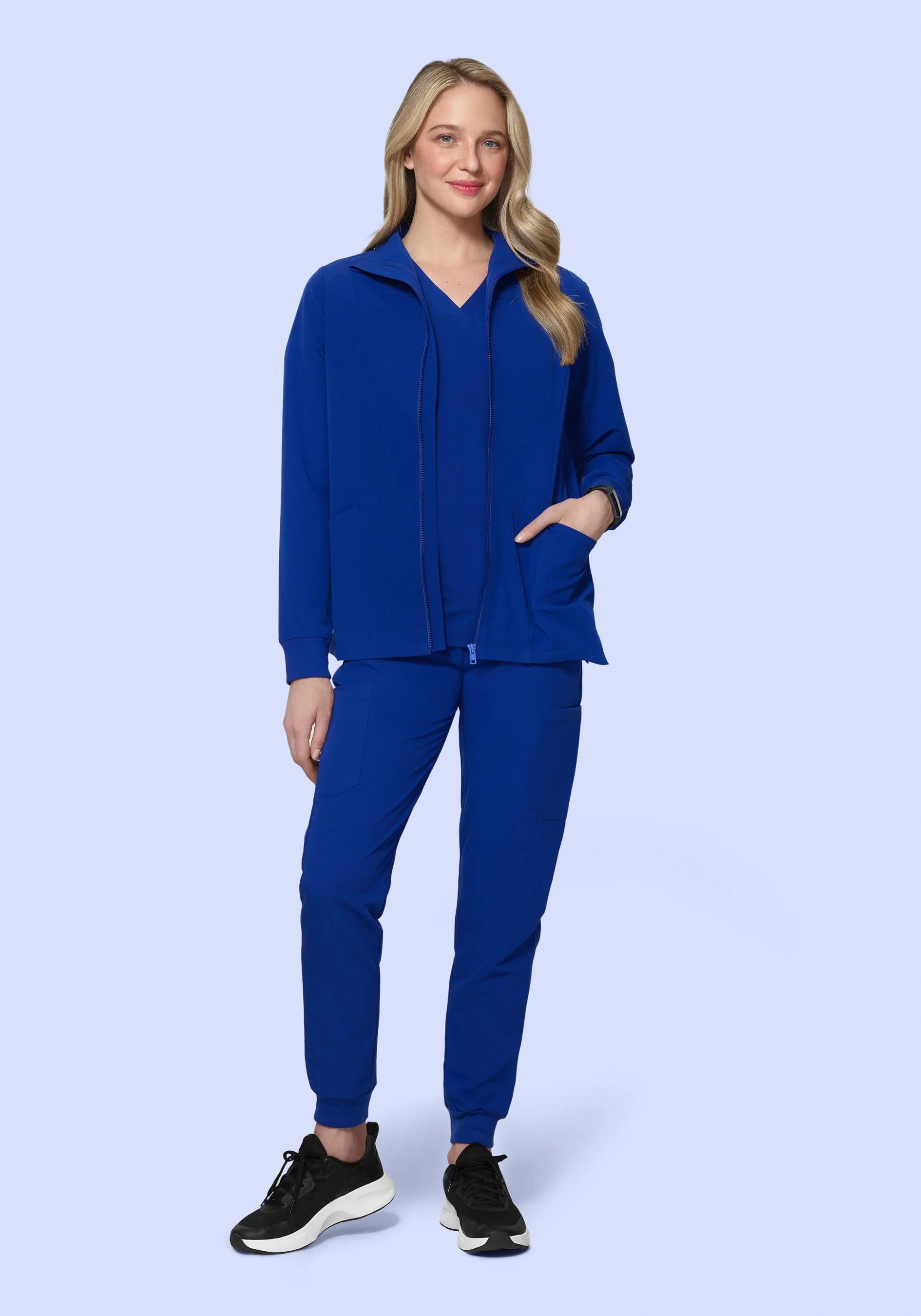 Women's Modern Scrub Jacket Galaxy Blue - Image 5