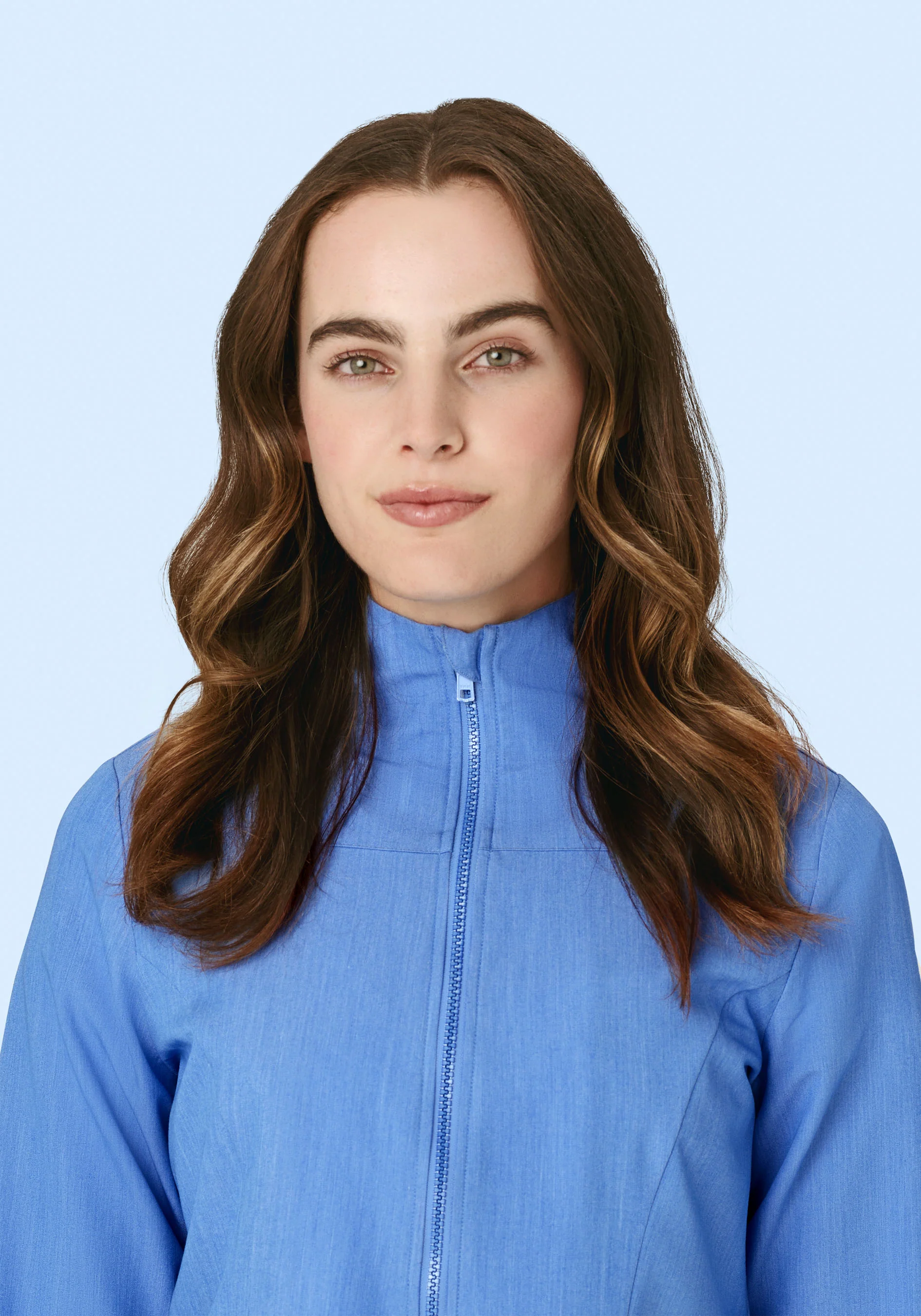Women's Modern Scrub Jacket Heather Blue - Image 3