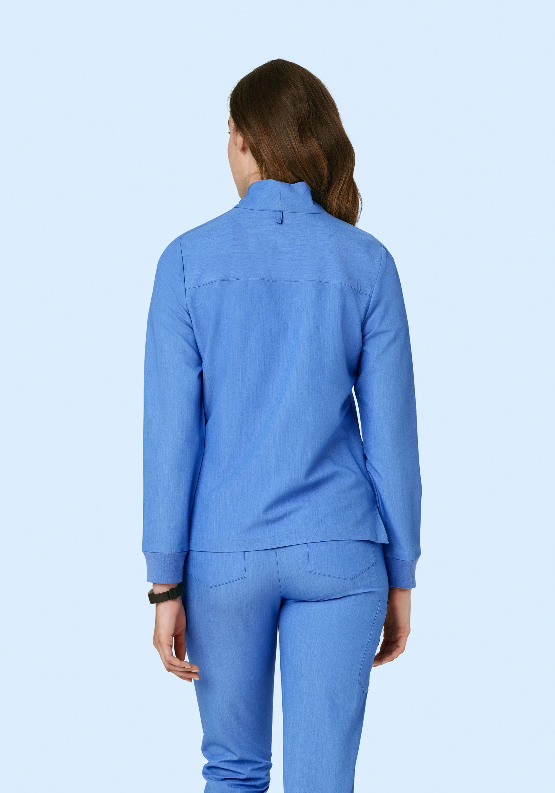Women's Modern Scrub Jacket Heather Blue - Image 5