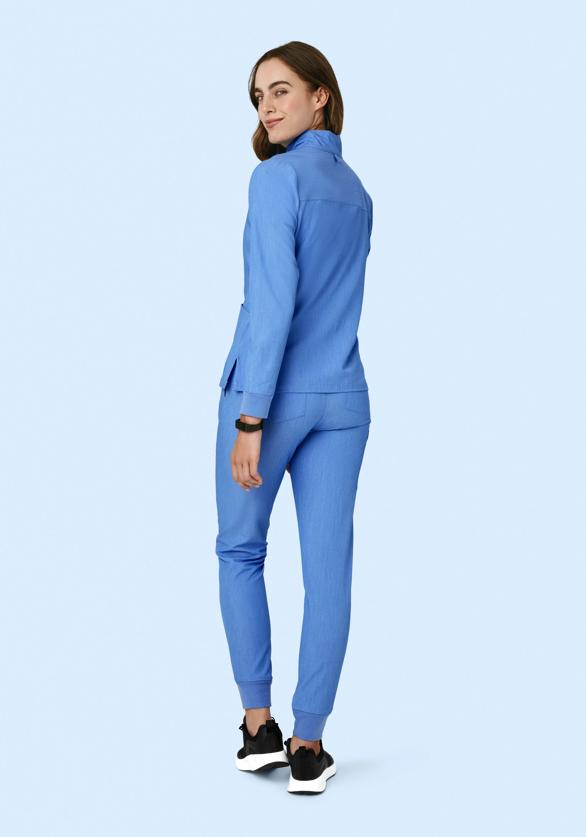 Women's Modern Scrub Jacket Heather Blue - Image 6