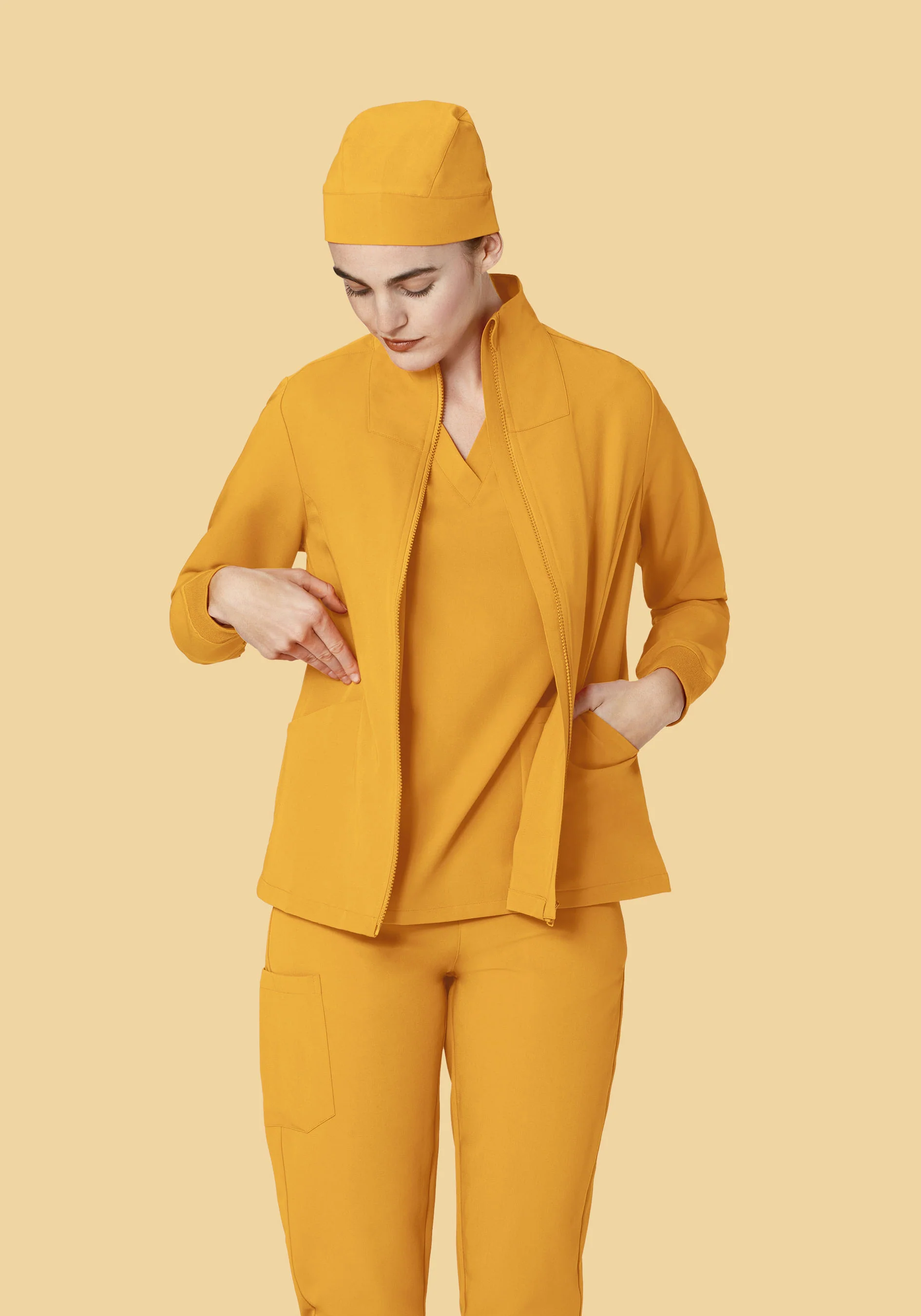 Women's Modern Scrub Jacket Honey - Image 4