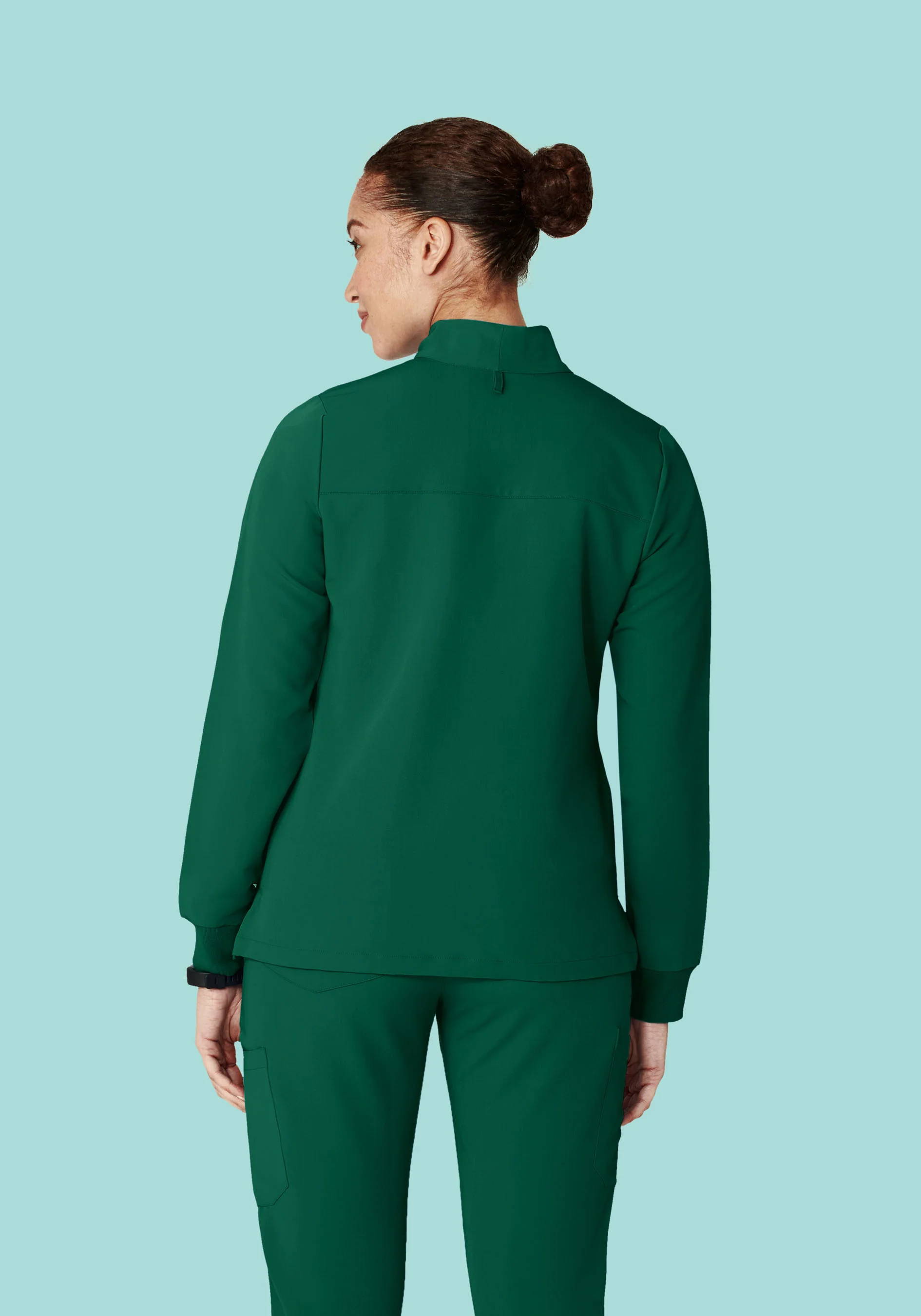 Women's Modern Scrub Jacket Hunter Green - Image 5