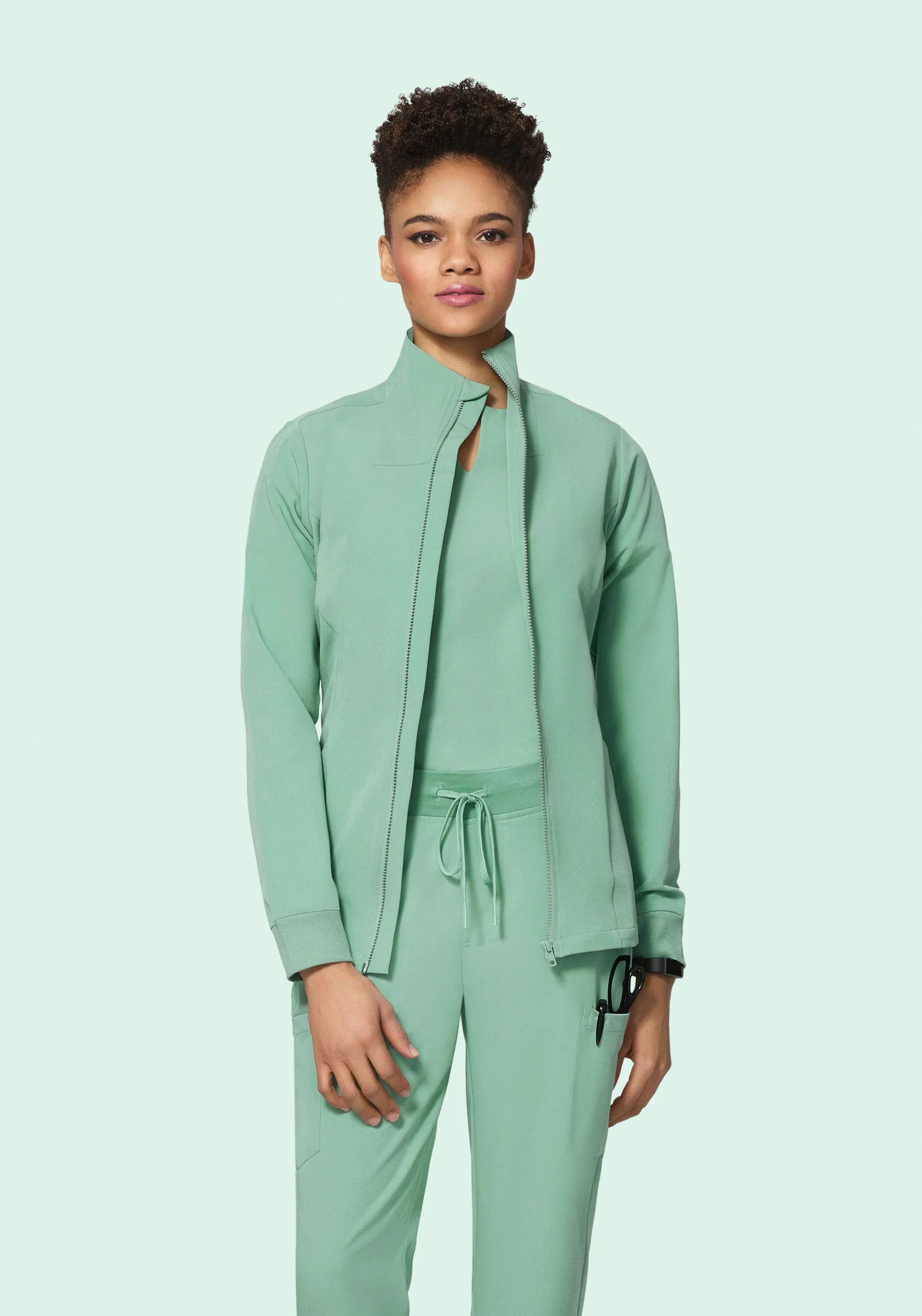 Women's Modern Scrub Jacket Jade - Image 2