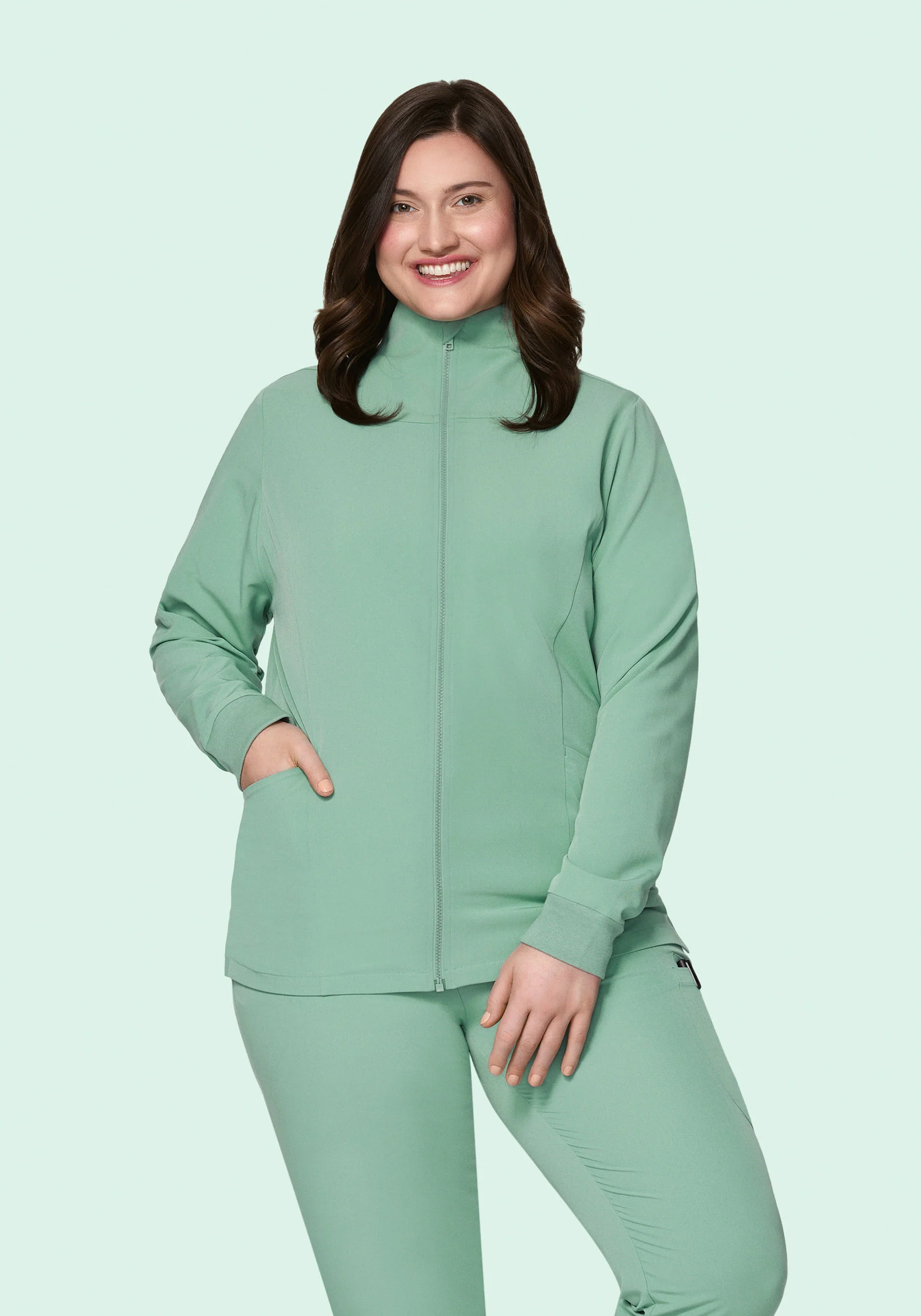 Women's Modern Scrub Jacket Jade - Image 5