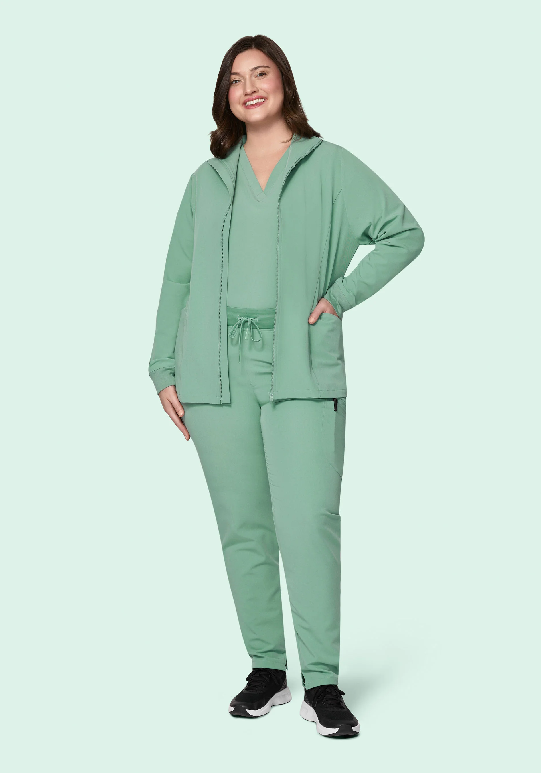 Women's Modern Scrub Jacket Jade - Image 6